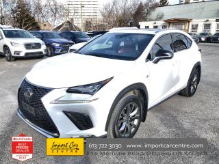 *** 2023 AUTOTRADER BEST PRICED DEALER AWARD 2023 * CARGURUS TOP RATED DEALER 2023 * NO ACCIDENTS * SMETANA APPROVED ***  The Lexus NX series of suvs continues to be one of the most sought after and biggest bangs for your dollars in the automotive world and this 2020 Lexus NX 300 F Sport 2 is a prime example of incredible value!!  Finished in Eminent White Pearl with gorgeous contrasting Rioja Red leather seating surfaces, Push Button Start, Heated Steering Wheel, Driver Seat Memory System, Smart Key System, Premium Triple-Beam LED Headlamps, Power slide / tilt Moonroof, G Meter, Seats, Memory Mirrors,F Sport seats, Auto Dimming Side View Mirrors, Garage Door Opener, 10.3 Display Screen, F Sport Shift Knob, Intelligent Clearance Sonar, Rear Cross Traffic Alert, Blind Spot Monitor System, Embedded Traffic and Weather, 10 Speakers, Heated & Ventilated Front Seats, Lane Tracing Assist (LTA), PowerBack Door, Sport Tuned Suspension, Garage Door Opener, F Sport LED Fog Lamps, Auto Leveling Headlamp System, Remote Touch Interface, Voice-activated  Navigation System with Remote Touch, Aluminum Sport Pedals with RubberInserts, F Sport Scuff Plates, Aluminum Roof Rails, Power Tilt & Telescopic Steering Wheel, Rain Sensing Wipers, 18 F Sport Alloys all compliment this stunning 2020 Lexus NX 300 F Sport 2.  Perfection and beyond!!  Home of the Platinum up to 240,000kms warranty and financing is always available O.A.C Import Car Centre, proudly serving the Ottawa and surrounding area for over 42 years. Come down and experience Import Car Centre for yourself and see just why our customers are so happy! 

 #importcarcentre #smetanaapproved #iccs