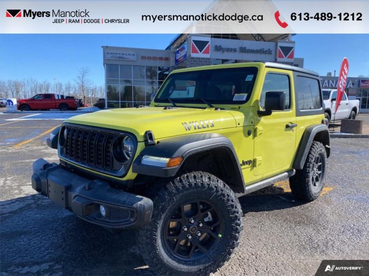 New 2024 Jeep Wrangler Willys  - Freedom Top - $172.06 /Wk for sale in Ottawa, ON