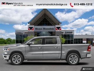 <b>Power Running Boards,  Blind Spot Detection,  Leather Seats,  Cooled Seats,  Navigation!</b><br> <br> <br> <br>Call 613-489-1212 to speak to our friendly sales staff today, or come by the dealership!<br> <br>  Beauty meets brawn with this rugged Ram 1500. <br> <br>The Ram 1500s unmatched luxury transcends traditional pickups without compromising its capability. Loaded with best-in-class features, its easy to see why the Ram 1500 is so popular. With the most towing and hauling capability in a Ram 1500, as well as improved efficiency and exceptional capability, this truck has the grit to take on any task.<br> <br> This billet silver metallic Crew Cab 4X4 pickup   has an automatic transmission and is powered by a  395HP 5.7L 8 Cylinder Engine.<br> <br> Our 1500s trim level is Limited. This Ram 1500 Limited adds power running boards, auto leveling, adaptive suspension, polished aluminum wheels, blind spot detection, premium leather upholstery, an upgraded 12-inch infotainment screen with Uconnect 5W and a 10-speaker Alpine Performance audio system, in addition to ventilated and heated front seats with power adjustment, lumbar support and memory function, heated and cooled rear seats, remote engine start, a leather-wrapped steering wheel, power-adjustable pedals, interior sound insulation, simulated wood/metal interior trim, and dual-zone front climate control with infrared. This truck is also ready for work, with class III towing equipment including a hitch, wiring harness and trailer sway control, heavy duty dampers, power-folding exterior side mirrors with convex wide-angle inserts, and a locking tailgate. Connectivity features include GPS navigation, Apple CarPlay, Android Auto, SiriusXM satellite radio, and 4G LTE wi-fi hotspot. This vehicle has been upgraded with the following features: Power Running Boards,  Blind Spot Detection,  Leather Seats,  Cooled Seats,  Navigation,  Remote Start,  4g Wi-fi. <br><br> View the original window sticker for this vehicle with this url <b><a href=http://www.chrysler.com/hostd/windowsticker/getWindowStickerPdf.do?vin=1C6SRFHT2RN216875 target=_blank>http://www.chrysler.com/hostd/windowsticker/getWindowStickerPdf.do?vin=1C6SRFHT2RN216875</a></b>.<br> <br>To apply right now for financing use this link : <a href=https://CreditOnline.dealertrack.ca/Web/Default.aspx?Token=3206df1a-492e-4453-9f18-918b5245c510&Lang=en target=_blank>https://CreditOnline.dealertrack.ca/Web/Default.aspx?Token=3206df1a-492e-4453-9f18-918b5245c510&Lang=en</a><br><br> <br/> Total  cash rebate of $10474 is reflected in the price.   6.49% financing for 96 months. <br> Buy this vehicle now for the lowest weekly payment of <b>$298.04</b> with $0 down for 96 months @ 6.49% APR O.A.C. ( Plus applicable taxes -  $1199  fees included in price    ).  Incentives expire 2024-07-02.  See dealer for details. <br> <br>If youre looking for a Dodge, Ram, Jeep, and Chrysler dealership in Ottawa that always goes above and beyond for you, visit Myers Manotick Dodge today! Were more than just great cars. We provide the kind of world-class Dodge service experience near Kanata that will make you a Myers customer for life. And with fabulous perks like extended service hours, our 30-day tire price guarantee, the Myers No Charge Engine/Transmission for Life program, and complimentary shuttle service, its no wonder were a top choice for drivers everywhere. Get more with Myers!<br> Come by and check out our fleet of 40+ used cars and trucks and 100+ new cars and trucks for sale in Manotick.  o~o