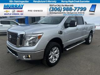 Our 2016 Nissan Titan XD S Crew Cab 4X4 looks sharp in Gun Metallic. Powered by a TurboCharged 5.0 Litre Cummins Diesel V8 that offers 310hp paired with a heavy-duty 6 Speed Automatic transmission. This Four Wheel Drive workhorse takes care of you with tough wheels, Manual-folding side mirrors and dampened opening tailgate with closure assist. The XD S cabin is sleek and impressive with everything perfectly in place to keep you comfortable and in command. Youll appreciate remote keyless entry, steering wheel-mounted cruise control, Easy Clean vinyl flooring, a 40/20/40 split front bench seat with a center console, and a 60/40 split fold-up rear bench seat. Settle in and enjoy the ride as youll stay safely connected via Bluetooth, NissanConnect with mobile apps, and an AM/FM/CD display audio system with MP3 and radio data system. Drive with confidence as our Nissan has been built strong with a high strength steel frame and comes equipped with advanced airbags, anti-lock brakes, traction control, and a tire pressure monitoring system. Offering full-size strength and a heavy-duty attitude, our Titan XD S is calling your name! Save this Page and Call for Availability. We Know You Will Enjoy Your Test Drive Towards Ownership!