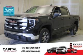 This 2024 GMC Sierra 1500 in Onyx Black is equipped with 4WD and Gas V8 5.3L/325 engine.The Next Generation Sierra redefines what it means to drive a pickup. The redesigned for 2019 Sierra 1500 boasts all-new proportions with a larger cargo box and cabin. It also shaves weight over the 2018 model through the use of a lighter boxed steel frame and extensive use of aluminum in the hood, tailgate, and doors.To help improve the hitching and towing experience, the available ProGrade Trailering System combines intelligent technologies to offer an in-vehicle Trailering App, a companion to trailering features in the myGMC app and multiple high-definition camera views.GMC has altered the pickup landscape with groundbreaking innovation that includes features such as available Rear Camera Mirror and available Multicolour Heads-Up Display that puts key vehicle information low on the windshield. Innovative safety features such as HD Surround Vision and Lane Change Alert with Side Blind Zone alert will also help you feel confident and in control in the Next Generation Seirra.Key features of the Sierra SLE and SLT include: Available GMC MultiPro Tailgate, Available Premium heated leather-appointed driver and front passenger seating, High -intensity LED headlamps, and Available ProGrade Trailering System.Check out this vehicles pictures, features, options and specs, and let us know if you have any questions. Helping find the perfect vehicle FOR YOU is our only priority.P.S...Sometimes texting is easier. Text (or call) 306-988-7738 for fast answers at your fingertips!Dealer License #914248Disclaimer: All prices are plus taxes & include all cash credits & loyalties. See dealer for Details.