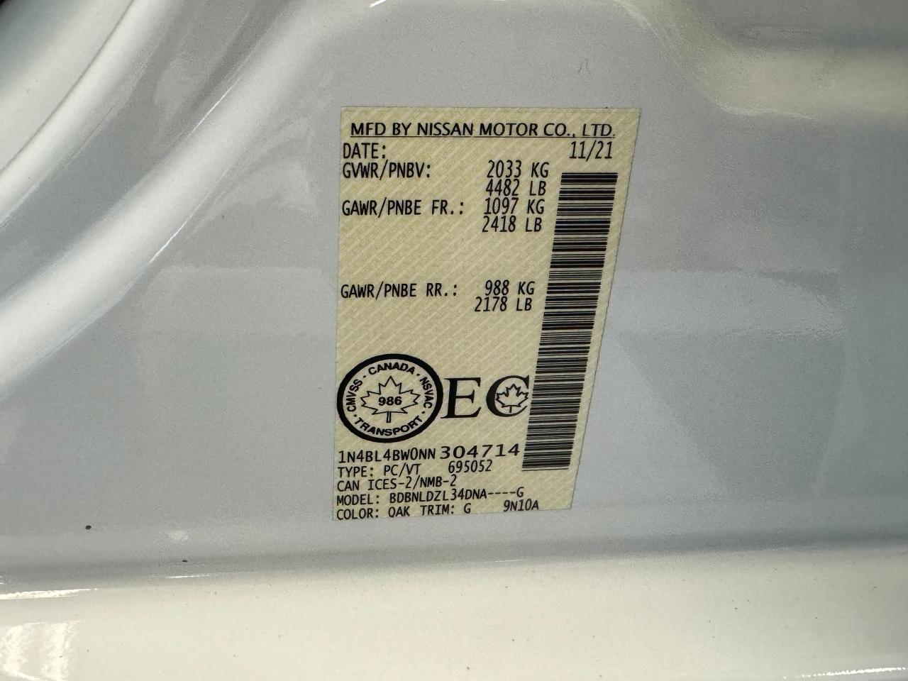 2022 Nissan Altima SE AWD 2.5L+Lane Departure+RemoteStart+CLEANCARFAX Photo102