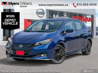 <b>Navigation,  Electric Vehicle,  Apple CarPlay,  Android Auto,  Lane Keep Assist!</b><br> <br> <br> <br>DISCOUNTED $888 !!<br>EXECUTIVE DEMO !!<br> <br>Bold lines and distinctive touches throughout the cabin of this 2024 Nissan Leaf prove that electric driving was always meant to be exciting. A simply amazing experience like no other, this 2024 Nissan Leaf lets you enjoy pure driving joy, and at the flip of a switch will give you the freedom to enjoy a scenic ride with confident active safety features. Never sacrifice comfort, convenience, or fun again with this 2024 Nissan Leaf.<br> <br> This deep blue pearl hatchback  has an automatic transmission.<br> <br> Our LEAFs trim level is SV PLUS. This fully electric Leaf SV Plus makes every trip better with enhanced connectivity features like NissanConnect EV with touchscreen and navigation, Apple CarPlay, and Android Auto. This roomy family hatch helps you drive with confidence thanks to a bigger battery and a safety suite featuring collision mitigation, blind spot warning, lane keep assist, distance pacing with stop and go, and a 360-degree camera. Other great features include heated seats, a heated leather steering wheel, a proximity key, push button start, automatic air conditioning, alloy wheels, automatic LED lighting, and fog lamps. This vehicle has been upgraded with the following features: Navigation,  Electric Vehicle,  Apple Carplay,  Android Auto,  Lane Keep Assist,  Heated Seats,  Blind Spot Detection.  This is a demonstrator vehicle driven by a member of our staff, so we can offer a great deal on it.<br><br> <br/> Weve discounted this vehicle $888.    4.99% financing for 84 months. <br> Payments from <b>$713.72</b> monthly with $0 down for 84 months @ 4.99% APR O.A.C. ( Plus applicable taxes -  $621 Administration fee included. Licensing not included.    ).  Incentives expire 2024-05-31.  See dealer for details. <br> <br> <br>LEASING:<br><br>Estimated Lease Payment: $641/m <br>Payment based on 2.99% lease financing for 48 months with $0 down payment on approved credit. Total obligation $30,800. Mileage allowance of 20,000 KM/year. Offer expires 2024-05-31.<br><br><br>We are proud to regularly serve our clients and ready to help you find the right car that fits your needs, your wants, and your budget.And, of course, were always happy to answer any of your questions.Proudly supporting Ottawa, Orleans, Vanier, Barrhaven, Kanata, Nepean, Stittsville, Carp, Dunrobin, Kemptville, Westboro, Cumberland, Rockland, Embrun , Casselman , Limoges, Crysler and beyond! Call us at (613) 824-8550 or use the Get More Info button for more information. Please see dealer for details. The vehicle may not be exactly as shown. The selling price includes all fees, licensing & taxes are extra. OMVIC licensed.Find out why Myers Orleans Nissan is Ottawas number one rated Nissan dealership for customer satisfaction! We take pride in offering our clients exceptional bilingual customer service throughout our sales, service and parts departments. Located just off highway 174 at the Jean DÀrc exit, in the Orleans Auto Mall, we have a huge selection of New vehicles and our professional team will help you find the Nissan that fits both your lifestyle and budget. And if we dont have it here, we will find it or you! Visit or call us today.<br> Come by and check out our fleet of 40+ used cars and trucks and 110+ new cars and trucks for sale in Orleans.  o~o