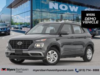 <b>Heated Seats,  Heated Steering Wheel,  Apple CarPlay,  Android Auto,  Remote Start!</b><br> <br> <br> <br>  A small SUV made for big city hustle, this 2024 Venue is ready to set the scene. <br> <br>With an amazing, urban sized footprint, plus a massive amount of cargo space, this 2024 Venue can do it all. Whether you need a grocery getter, kid hauler, or an errand runner, this 2024 Venue is ready to turn everything into an adventure. This modern Venue has a bold yet sophisticated SUV profile that radiates road presence and allows you to express your unique sense of style. <br> <br> This ecotronic grey SUV  has an automatic transmission and is powered by a  121HP 1.6L 4 Cylinder Engine.<br> <br> Our Venues trim level is Preferred. This Venue Preferred steps it up with blind spot detection, remote engine start, roof rack rails, and a heated steering wheel, along with heated front seats, 60-40 folding rear seats, remote keyless entry, power heated side mirrors, automatic high beams, front and rear cupholders, and an 8-inch touchscreen with wireless Apple CarPlay and Android Auto. Safety features include lane keeping assist, lane departure warning, forward collision avoidance, driver monitoring alert, and a rear view camera. This vehicle has been upgraded with the following features: Heated Seats,  Heated Steering Wheel,  Apple Carplay,  Android Auto,  Remote Start,  Blind Spot Detection,  Lane Keep Assist.  This is a demonstrator vehicle driven by a member of our staff, so we can offer a great deal on it.<br><br> <br/> See dealer for details. <br> <br><br> Come by and check out our fleet of 30+ used cars and trucks and 90+ new cars and trucks for sale in Ottawa.  o~o