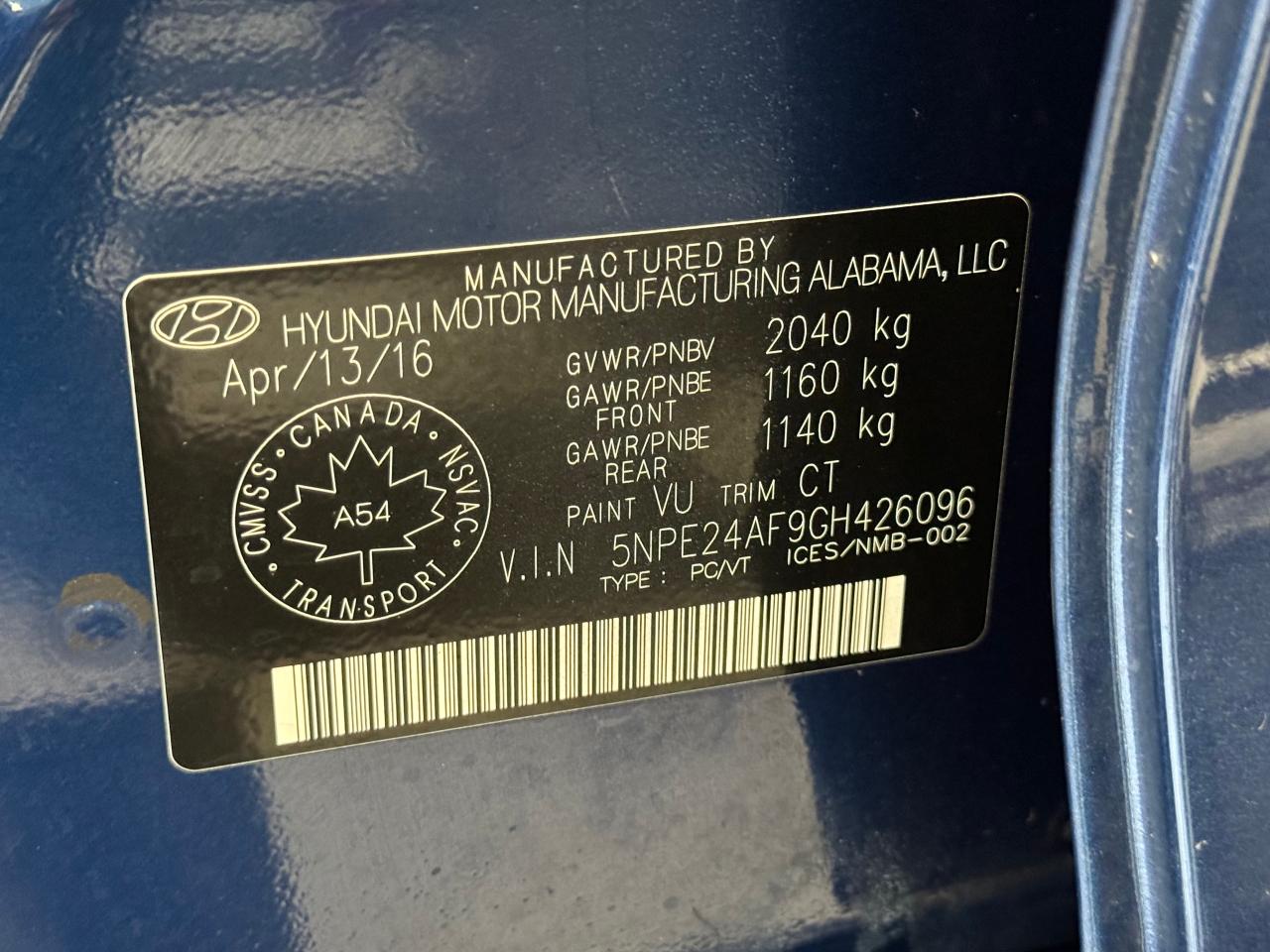 2016 Hyundai Sonata GL+Camera+Heated Seats+Cruise+A/C Photo36