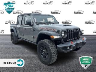Sting-Gray Clearcoat 2021 Jeep Gladiator Mojave 4D Crew Cab Pentastar 3.6L V6 VVT 8-Speed Automatic 4WD 4-Wheel Disc Brakes, 8 Speakers, ABS brakes, Apple CarPlay/Android Auto, Automatic temperature control, Dual front impact airbags, Dual front side impact airbags, Front Bucket Seats, Front dual zone A/C, Fully automatic headlights, Heated door mirrors, Leather steering wheel, ParkView Rear Back-Up Camera, Power windows, Quick Order Package 24D Mojave, Radio: Uconnect 4 w/7 Display, Remote keyless entry, Speed control, Steering wheel mounted audio controls, Telescoping steering wheel, Tilt steering wheel, Traction control, Trip computer, Variably intermittent wipers, Wheels: 17 x 7.5 Low-Gloss Black Aluminum.<br><br>Awards:<br>  * JD Power Canada Initial Quality Study (IQS)<p> </p>

<h4>VALUE+ CERTIFIED PRE-OWNED VEHICLE</h4>

<p>36-point Provincial Safety Inspection<br />
172-point inspection combined mechanical, aesthetic, functional inspection including a vehicle report card<br />
Warranty: 30 Days or 1500 KMS on mechanical safety-related items and extended plans are available<br />
Complimentary CARFAX Vehicle History Report<br />
2X Provincial safety standard for tire tread depth<br />
2X Provincial safety standard for brake pad thickness<br />
7 Day Money Back Guarantee*<br />
Market Value Report provided<br />
Complimentary 3 months SIRIUS XM satellite radio subscription on equipped vehicles<br />
Complimentary wash and vacuum<br />
Vehicle scanned for open recall notifications from manufacturer</p>

<p>SPECIAL NOTE: This vehicle is reserved for AutoIQs retail customers only. Please, No dealer calls. Errors & omissions excepted.</p>

<p>*As-traded, specialty or high-performance vehicles are excluded from the 7-Day Money Back Guarantee Program (including, but not limited to Ford Shelby, Ford mustang GT, Ford Raptor, Chevrolet Corvette, Camaro 2SS, Camaro ZL1, V-Series Cadillac, Dodge/Jeep SRT, Hyundai N Line, all electric models)</p>

<p>INSGMT</p>