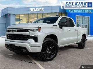 <b>Fog Lights,  Aluminum Wheels,  Remote Start,  EZ Lift Tailgate,  Forward Collision Alert!</b><br> <br> <br> <br>  This 2024 Silverado 1500 is engineered for ultra-premium comfort, offering high-tech upgrades, beautiful styling, authentic materials and thoughtfully crafted details. <br> <br>This 2024 Chevrolet Silverado 1500 stands out in the midsize pickup truck segment, with bold proportions that create a commanding stance on and off road. Next level comfort and technology is paired with its outstanding performance and capability. Inside, the Silverado 1500 supports you through rough terrain with expertly designed seats and robust suspension. This amazing 2024 Silverado 1500 is ready for whatever.<br> <br> This summit white Double Cab 4X4 pickup   has an automatic transmission and is powered by a  355HP 5.3L 8 Cylinder Engine.<br> <br> Our Silverado 1500s trim level is RST. This 1500 RST comes with Silverardos legendary capability and was made to be a stylish daily pickup truck that has the perfect amount of essential equipment. This incredible truck comes loaded with blacked out exterior accents, body colored bumpers, Chevrolets Premium Infotainment 3 system thats paired with a larger touchscreen display, wireless Apple CarPlay and Android Auto, 4G LTE hotspot and SiriusXM. Additional features include LED front fog lights, remote engine start, an EZ Lift tailgate, unique aluminum wheels, a power driver seat, forward collision warning with automatic braking, intellibeam headlights, dual-zone climate control, lane keep assist, Teen Driver technology, a trailer hitch and a HD rear view camera. This vehicle has been upgraded with the following features: Fog Lights,  Aluminum Wheels,  Remote Start,  Ez Lift Tailgate,  Forward Collision Alert,  Lane Keep Assist,  Android Auto. <br><br> <br>To apply right now for financing use this link : <a href=https://www.selkirkchevrolet.com/pre-qualify-for-financing/ target=_blank>https://www.selkirkchevrolet.com/pre-qualify-for-financing/</a><br><br> <br/> Weve discounted this vehicle $2982. Total  cash rebate of $3200 is reflected in the price. Credit includes $2,300 Non-Stackable Cash Delivery Allowance.  Incentives expire 2024-05-31.  See dealer for details. <br> <br>Selkirk Chevrolet Buick GMC Ltd carries an impressive selection of new and pre-owned cars, crossovers and SUVs. No matter what vehicle you might have in mind, weve got the perfect fit for you. If youre looking to lease your next vehicle or finance it, we have competitive specials for you. We also have an extensive collection of quality pre-owned and certified vehicles at affordable prices. Winnipeg GMC, Chevrolet and Buick shoppers can visit us in Selkirk for all their automotive needs today! We are located at 1010 MANITOBA AVE SELKIRK, MB R1A 3T7 or via phone at 204-482-1010.<br> Come by and check out our fleet of 80+ used cars and trucks and 180+ new cars and trucks for sale in Selkirk.  o~o