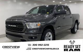 1500 BIG HORN CREW CAB 4X4 ( 1 Check out this vehicles pictures, features, options and specs, and let us know if you have any questions. Helping find the perfect vehicle FOR YOU is our only priority.P.S...Sometimes texting is easier. Text (or call) 306-994-7040 for fast answers at your fingertips!This Ram 1500 delivers a Gas/Electric V-8 5.7 L/345 engine powering this Automatic transmission. WHEELS: 20 X 9 ALUMINUM CHROME CLAD, TRANSMISSION: 8-SPEED AUTOMATIC, TRAILER TOW GROUP.* This Ram 1500 Features the Following Options *QUICK ORDER PACKAGE 27Z BIG HORN , TRAILER BRAKE CONTROL, TIRES: 275/55R20 ALL-SEASON LRR, REAR WHEELHOUSE LINERS, RADIO: UCONNECT 5 W/8.4 DISPLAY, MONOTONE PAINT, GVWR: 3,220 KGS (7,100 LBS), GRANITE CRYSTAL METALLIC, ENGINE: 5.7L HEMI VVT V8 W/MDS & ETORQUE, BLACK, DELUXE CLOTH BUCKET SEATS.* Visit Us Today *Come in for a quick visit at Crestview Chrysler (Capital), 601 Albert St, Regina, SK S4R2P4 to claim your Ram 1500!