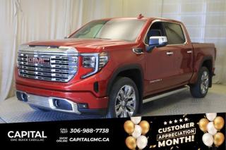 This 2024 GMC Sierra 1500 in Volcanic Red Tintcoat is equipped with 4WD and Gas V8 6.2L/376 engine.The Next Generation Sierra redefines what it means to drive a pickup. The redesigned for 2019 Sierra 1500 boasts all-new proportions with a larger cargo box and cabin. It also shaves weight over the 2018 model through the use of a lighter boxed steel frame and extensive use of aluminum in the hood, tailgate, and doors.To help improve the hitching and towing experience, the available ProGrade Trailering System combines intelligent technologies to offer an in-vehicle Trailering App, a companion to trailering features in the myGMC app and multiple high-definition camera views.GMC has altered the pickup landscape with groundbreaking innovation that includes features such as available Rear Camera Mirror and available Multicolour Heads-Up Display that puts key vehicle information low on the windshield. Innovative safety features such as HD Surround Vision and Lane Change Alert with Side Blind Zone alert will also help you feel confident and in control in the Next Generation Seirra.Key features of the Sierra Denali include: Taller stance and more dominant presence, GMC MultiPro Tailgate, Adaptive Rice Control, Authentic perforated Forge leather-appointed seating and open-pore ash wood trim, Available Head-Up Display and HD Rear Camera Mirror, and Available 420 hp 6.2L V8 with 10-speed automatic transmission.Check out this vehicles pictures, features, options and specs, and let us know if you have any questions. Helping find the perfect vehicle FOR YOU is our only priority.P.S...Sometimes texting is easier. Text (or call) 306-988-7738 for fast answers at your fingertips!Dealer License #914248Disclaimer: All prices are plus taxes & include all cash credits & loyalties. See dealer for Details.