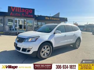 <b>Heated Seats,  Steering Wheel Controls,  OnStar,  SiriusXM,  Air Conditioning!</b><br> <br> We sell high quality used cars, trucks, vans, and SUVs in Saskatoon and surrounding area.<br> <br>   Its one of the most spacious, passenger-friendly crossovers on the market. This  2016 Chevrolet Traverse is for sale today. <br> <br>The 2016 Traverse is a midsize crossover that offers exceptional amenities and amazing style. A bold exterior wraps around the refined interior and offers best-in-class maximum cargo space. With exceptional technology and safety features, its no wonder that the 2015 Traverse made the list of the Best Family Cars of 2015 by Parents magazine and Edmunds.com. Its also one of the most spacious, passenger-friendly vehicles on the market and is a great choice for those who want an alternative to a minivan. This  SUV has 137,020 kms. Its  white in colour  . It has a 6 speed automatic transmission and is powered by a  281HP 3.6L V6 Cylinder Engine.  It may have some remaining factory warranty, please check with dealer for details. <br> <br> Our Traverses trim level is 1LT. The 1LT is a smart, reliable, and thoroughly versatile crossover SUV. It pampers you with amenities that might surprise you. Features include fog lamps, remote start, heated front seats, interior wood grain trim, a backup camera, rear park assist, and leather-wrapped steering wheel with mounted cruise and audio controls. You also get Bluetooth, SiriusXM, and OnStar.
 This vehicle has been upgraded with the following features: Heated Seats,  Steering Wheel Controls,  Onstar,  Siriusxm,  Air Conditioning,  Remote Keyless Entry,  Cruise Control. <br> <br>To apply right now for financing use this link : <a href=https://www.villageauto.ca/car-loan/ target=_blank>https://www.villageauto.ca/car-loan/</a><br><br> <br/><br> Buy this vehicle now for the lowest bi-weekly payment of <b>$154.82</b> with $0 down for 84 months @ 5.99% APR O.A.C. ( Plus applicable taxes -  Plus applicable fees   ).  See dealer for details. <br> <br><br> Village Auto Sales has been a trusted name in the Automotive industry for over 40 years. We have built our reputation on trust and quality service. With long standing relationships with our customers, you can trust us for advice and assistance on all your motoring needs. </br>

<br> With our Credit Repair program, and over 250 well-priced vehicles in stock, youll drive home happy, and thats a promise. We are driven to ensure the best in customer satisfaction and look forward working with you. </br> o~o