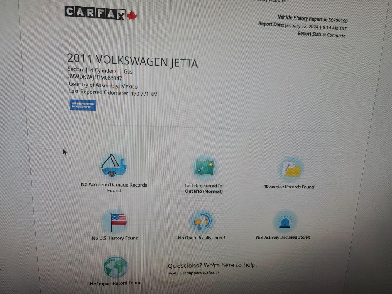 2011 Volkswagen Jetta AUTOMATIC/ACCIDENT FREE/2.0 4 CYL/POWER GROUP/172K - Photo #16