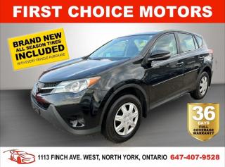 Welcome to First Choice Motors, the largest car dealership in Toronto of pre-owned cars, SUVs, and vans priced between $5000-$15,000. With an impressive inventory of over 300 vehicles in stock, we are dedicated to providing our customers with a vast selection of affordable and reliable options. <br><br>Were thrilled to offer a used 2014 Toyota RAV4 LE, black color with 151,000km (STK#1234) This vehicle was $16990 NOW ON SALE FOR $14990. It is equipped with the following features:<br>- Automatic Transmission<br>- Bluetooth<br>- Power windows<br>- Power locks<br>- Power mirrors<br>- Air Conditioning<br><br>At First Choice Motors, we believe in providing quality vehicles that our customers can depend on. All our vehicles come with a 36-day FULL COVERAGE warranty. We also offer additional warranty options up to 5 years for our customers who want extra peace of mind.<br><br>Furthermore, all our vehicles are sold fully certified with brand new brakes rotors and pads, a fresh oil change, and brand new set of all-season tires installed & balanced. You can be confident that this car is in excellent condition and ready to hit the road.<br><br>At First Choice Motors, we believe that everyone deserves a chance to own a reliable and affordable vehicle. Thats why we offer financing options with low interest rates starting at 7.9% O.A.C. Were proud to approve all customers, including those with bad credit, no credit, students, and even 9 socials. Our finance team is dedicated to finding the best financing option for you and making the car buying process as smooth and stress-free as possible.<br><br>Our dealership is open 7 days a week to provide you with the best customer service possible. We carry the largest selection of used vehicles for sale under $9990 in all of Ontario. We stock over 300 cars, mostly Hyundai, Chevrolet, Mazda, Honda, Volkswagen, Toyota, Ford, Dodge, Kia, Mitsubishi, Acura, Lexus, and more. With our ongoing sale, you can find your dream car at a price you can afford. Come visit us today and experience why we are the best choice for your next used car purchase!<br><br>All prices exclude a $10 OMVIC fee, license plates & registration  and ONTARIO HST (13%)