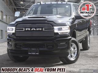 2023 Ram 2500 Laramie Crew Cab | 6.7L Cummins Turbo Diesel | Sport Appearance | Level 1 Equipment Group | 12" Touchscreen | 9 Alpine Speakers w/ Subwoofer | Heated/Ventilated Leather | Heated Steering Wheel | Remote Proximity Keyless Entry | Remote Start | Blind Spot | Class V Hitch Receiver | Rear Power Sliding Window | Mopar Spray in Bed Liner | Tonneau Cover

One Owner Clean Carfax

Elevate your driving experience with the 2023 Ram 2500 Laramie Crew Cab, a powerhouse of performance and luxury. Under the hood, the renowned 6.7L Cummins Turbo Diesel engine ensures unparalleled strength and towing capabilities. Embrace a bold and athletic aesthetic with the Sport Appearance Package, featuring distinctive exterior accents that make a statement on and off the road. Inside, the true star is the Laramie Level 1 Equipment Group, boasting front ventilated seats, a feature-rich 12" touch screen display with navigation, blind spot monitoring, and more. This truck seamlessly marries ruggedness with refinement, offering a driving experience like no other. Dont miss your chance to command the road  visit our dealership today and discover the extraordinary blend of power and sophistication that the 2023 Ram 2500 Laramie Crew Cab brings to the table.
______________________________________________________

We have a fantastic selection of freshly traded vehicles ready for anyone looking to SAVE BIG $$$!!! Over 7 acres and 1000 New & Used vehicles in inventory!

WE TAKE ALL TRADES & CREDIT. WE SHIP ANYWHERE IN CANADA! OUR TEAM IS READY TO SERVE YOU 7 DAYS! COME SEE WHY NOBODY BEATS A DEAL FROM PEEL! Your Source for ALL make and models used cars and trucks
______________________________________________________

*FREE CarFax (click the link above to check it out at no cost to you!)*

*FULLY CERTIFIED! (Have you seen some of these other dealers stating in their advertisements that certification is an additional fee? NOT HERE! Our certification is already included in our low sale prices to save you more!)

______________________________________________________

Have you followed us on YouTube, Instagram and TikTok yet? We have Monthly giveaways to Subscribers!

Serving, Toronto, Mississauga, Oakville, Hamilton, Niagara, Kingston, Oshawa, Ajax, Markham, Brampton, Barrie, Vaughan, Parry Sound, Sudbury, Sault Ste. Marie and Northern Ontario! We have nearly 1000 new and used vehicles available to choose from.

Peel Chrysler in Mississauga, Ontario serves and delivers to buyers from all corners of Ontario and Canada including Toronto, Oakville, North York, Richmond Hill, Ajax, Hamilton, Niagara Falls, Brampton, Thornhill, Scarborough, Vaughan, London, Windsor, Cambridge, Kitchener, Waterloo, Brantford, Sarnia, Pickering, Huntsville, Milton, Woodbridge, Maple, Aurora, Newmarket, Orangeville, Georgetown, Stouffville, Markham, North Bay, Sudbury, Barrie, Sault Ste. Marie, Parry Sound, Bracebridge, Gravenhurst, Oshawa, Ajax, Kingston, Innisfil and surrounding areas. On our website www.peelchrysler.com, you will find a vast selection of new vehicles including the new and used Ram 1500, 2500 and 3500. Chrysler Grand Caravan, Chrysler Pacifica, Jeep Cherokee, Wrangler and more. All vehicles are priced to sell. We deliver throughout Canada. website or call us 1-866-652-6197. 

All advertised prices are for cash sale only. Optional Finance and Lease terms are available. A Loan Processing Fee of $499 may apply to facilitate selected Finance or Lease options. If opting to trade an encumbered vehicle towards a purchase and require Peel Chrysler to facilitate a lien payout on your behalf, a Lien Payout Fee of $299 may apply. Contact us for details. Peel Chrysler Pre-Owned Vehicles come standard with only one key.