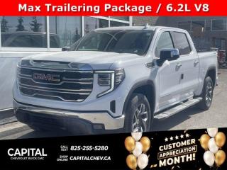 This GMC Sierra 1500 delivers a Gas V8 6.2L/376 engine powering this Automatic transmission. ENGINE, 6.2L ECOTEC3 V8 (420 hp [313 kW] @ 5600 rpm, 460 lb-ft of torque [624 Nm] @ 4100 rpm); featuring Dynamic Fuel Management, Wireless, Apple CarPlay / Wireless Android Auto, Wipers, front rain-sensing.*This GMC Sierra 1500 Comes Equipped with These Options *Windows, power rear, express down, Windows, power front, drivers express up/down, Window, power front, passenger express up/down, Wi-Fi Hotspot capable (Terms and limitations apply. See onstar.ca or dealer for details.), Wheels, 18 x 8.5 (45.7 cm x 21.6 cm) 6-spoke machined aluminum with Dark Grey Metallic accents, Wheelhouse liners, rear, Wheel, 17 x 8 (43.2 cm x 20.3 cm) full-size, steel spare, USB Ports, 2, Charge/Data ports located on instrument panel, USB ports, (2) charge-only, rear, Transmission, 10-speed automatic, (Column shifter) electronically controlled with overdrive and tow/haul mode. Includes Cruise Grade Braking and Powertrain Grade Braking.* Stop By Today *Stop by Capital Chevrolet Buick GMC Inc. located at 13103 Lake Fraser Drive SE, Calgary, AB T2J 3H5 for a quick visit and a great vehicle!