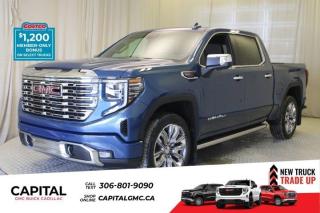 This 2024 GMC Sierra 1500 in Downpour Metallic is equipped with 4WD and Gas V8 6.2L/376 engine.The Next Generation Sierra redefines what it means to drive a pickup. The redesigned for 2019 Sierra 1500 boasts all-new proportions with a larger cargo box and cabin. It also shaves weight over the 2018 model through the use of a lighter boxed steel frame and extensive use of aluminum in the hood, tailgate, and doors.To help improve the hitching and towing experience, the available ProGrade Trailering System combines intelligent technologies to offer an in-vehicle Trailering App, a companion to trailering features in the myGMC app and multiple high-definition camera views.GMC has altered the pickup landscape with groundbreaking innovation that includes features such as available Rear Camera Mirror and available Multicolour Heads-Up Display that puts key vehicle information low on the windshield. Innovative safety features such as HD Surround Vision and Lane Change Alert with Side Blind Zone alert will also help you feel confident and in control in the Next Generation Seirra.Key features of the Sierra Denali include: Taller stance and more dominant presence, GMC MultiPro Tailgate, Adaptive Rice Control, Authentic perforated Forge leather-appointed seating and open-pore ash wood trim, Available Head-Up Display and HD Rear Camera Mirror, and Available 420 hp 6.2L V8 with 10-speed automatic transmission.Check out this vehicles pictures, features, options and specs, and let us know if you have any questions. Helping find the perfect vehicle FOR YOU is our only priority.P.S...Sometimes texting is easier. Text (or call) 306-988-7738 for fast answers at your fingertips!Dealer License #914248Disclaimer: All prices are plus taxes & include all cash credits & loyalties. See dealer for Details.