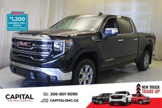 This 2024 GMC Sierra 1500 in Onyx Black is equipped with 4WD and Gas V8 5.3L/325 engine.The Next Generation Sierra redefines what it means to drive a pickup. The redesigned for 2019 Sierra 1500 boasts all-new proportions with a larger cargo box and cabin. It also shaves weight over the 2018 model through the use of a lighter boxed steel frame and extensive use of aluminum in the hood, tailgate, and doors.To help improve the hitching and towing experience, the available ProGrade Trailering System combines intelligent technologies to offer an in-vehicle Trailering App, a companion to trailering features in the myGMC app and multiple high-definition camera views.GMC has altered the pickup landscape with groundbreaking innovation that includes features such as available Rear Camera Mirror and available Multicolour Heads-Up Display that puts key vehicle information low on the windshield. Innovative safety features such as HD Surround Vision and Lane Change Alert with Side Blind Zone alert will also help you feel confident and in control in the Next Generation Seirra.Key features of the Sierra SLE and SLT include: Available GMC MultiPro Tailgate, Available Premium heated leather-appointed driver and front passenger seating, High -intensity LED headlamps, and Available ProGrade Trailering System.Check out this vehicles pictures, features, options and specs, and let us know if you have any questions. Helping find the perfect vehicle FOR YOU is our only priority.P.S...Sometimes texting is easier. Text (or call) 306-988-7738 for fast answers at your fingertips!Dealer License #914248Disclaimer: All prices are plus taxes & include all cash credits & loyalties. See dealer for Details.