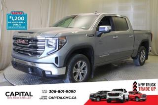 This 2024 GMC Sierra 1500 in Sterling Metallic is equipped with 4WD and Gas V8 5.3L/325 engine.The Next Generation Sierra redefines what it means to drive a pickup. The redesigned for 2019 Sierra 1500 boasts all-new proportions with a larger cargo box and cabin. It also shaves weight over the 2018 model through the use of a lighter boxed steel frame and extensive use of aluminum in the hood, tailgate, and doors.To help improve the hitching and towing experience, the available ProGrade Trailering System combines intelligent technologies to offer an in-vehicle Trailering App, a companion to trailering features in the myGMC app and multiple high-definition camera views.GMC has altered the pickup landscape with groundbreaking innovation that includes features such as available Rear Camera Mirror and available Multicolour Heads-Up Display that puts key vehicle information low on the windshield. Innovative safety features such as HD Surround Vision and Lane Change Alert with Side Blind Zone alert will also help you feel confident and in control in the Next Generation Seirra.Key features of the Sierra SLE and SLT include: Available GMC MultiPro Tailgate, Available Premium heated leather-appointed driver and front passenger seating, High -intensity LED headlamps, and Available ProGrade Trailering System.Check out this vehicles pictures, features, options and specs, and let us know if you have any questions. Helping find the perfect vehicle FOR YOU is our only priority.P.S...Sometimes texting is easier. Text (or call) 306-988-7738 for fast answers at your fingertips!Dealer License #914248Disclaimer: All prices are plus taxes & include all cash credits & loyalties. See dealer for Details.