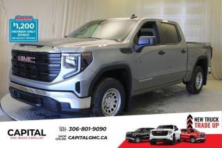 This 2024 GMC Sierra 1500 in Sterling Metallic is equipped with 4WD and Turbocharged Gas I4 2.7L/166 engine.The Next Generation Sierra redefines what it means to drive a pickup. The redesigned for 2019 Sierra 1500 boasts all-new proportions with a larger cargo box and cabin. It also shaves weight over the 2018 model through the use of a lighter boxed steel frame and extensive use of aluminum in the hood, tailgate, and doors.To help improve the hitching and towing experience, the available ProGrade Trailering System combines intelligent technologies to offer an in-vehicle Trailering App, a companion to trailering features in the myGMC app and multiple high-definition camera views.GMC has altered the pickup landscape with groundbreaking innovation that includes features such as available Rear Camera Mirror and available Multicolour Heads-Up Display that puts key vehicle information low on the windshield. Innovative safety features such as HD Surround Vision and Lane Change Alert with Side Blind Zone alert will also help you feel confident and in control in the Next Generation Seirra.Check out this vehicles pictures, features, options and specs, and let us know if you have any questions. Helping find the perfect vehicle FOR YOU is our only priority.P.S...Sometimes texting is easier. Text (or call) 306-988-7738 for fast answers at your fingertips!Dealer License #914248Disclaimer: All prices are plus taxes & include all cash credits & loyalties. See dealer for Details.