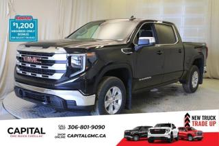 This 2024 GMC Sierra 1500 in Onyx Black is equipped with 4WD and Turbocharged Gas I4 2.7L/166 engine.The Next Generation Sierra redefines what it means to drive a pickup. The redesigned for 2019 Sierra 1500 boasts all-new proportions with a larger cargo box and cabin. It also shaves weight over the 2018 model through the use of a lighter boxed steel frame and extensive use of aluminum in the hood, tailgate, and doors.To help improve the hitching and towing experience, the available ProGrade Trailering System combines intelligent technologies to offer an in-vehicle Trailering App, a companion to trailering features in the myGMC app and multiple high-definition camera views.GMC has altered the pickup landscape with groundbreaking innovation that includes features such as available Rear Camera Mirror and available Multicolour Heads-Up Display that puts key vehicle information low on the windshield. Innovative safety features such as HD Surround Vision and Lane Change Alert with Side Blind Zone alert will also help you feel confident and in control in the Next Generation Seirra.Key features of the Sierra SLE and SLT include: Available GMC MultiPro Tailgate, Available Premium heated leather-appointed driver and front passenger seating, High -intensity LED headlamps, and Available ProGrade Trailering System.Check out this vehicles pictures, features, options and specs, and let us know if you have any questions. Helping find the perfect vehicle FOR YOU is our only priority.P.S...Sometimes texting is easier. Text (or call) 306-988-7738 for fast answers at your fingertips!Dealer License #914248Disclaimer: All prices are plus taxes & include all cash credits & loyalties. See dealer for Details.