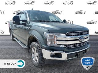 Guard Metallic 2018 Ford F-150 Lariat 4D SuperCrew 5.0L V8 10-Speed Automatic 4WD 4WD, Automatic High Beam w/Rain-Sensing Wipers, BLIS Blind Spot Information System, Bright Chrome 2-Bar Style Grille, Chrome Angular Running Board, Chrome Door Handles w/Body-Colour Bezel, Chrome Skull Caps on Exterior Mirrors, Dual Power Glass/Manual Folding Heated Mirrors, Equipment Group 502A Luxury, Heated Rear Seats, Heated Steering Wheel, Heated Wiper Park, Lariat Chrome Appearance Package, LED Side-Mirror Spotlights, Power Tilt/Telescoping Steering Column w/Memory, Quad Beam LED Headlamps & LED Taillamps/Fog Lamps, Radio: B&O Play Premium Audio System, Single-Tip Chrome Exhaust, SYNC 3, SYNC Connect, Universal Garage Door Opener, Voice-Activated Navigation, Wheels: 18 Chrome-Like PVD.<br><br><br>Reviews:<br>  * Many owners say the F-150s wide selection of handy and high-tech features plays a major role in its appeal, with the advanced parking and trailer maneuvering systems being common favourites. A commanding driving position, very spacious cabin, and relatively easy-to-use control layouts round out the package. Performance typically rates highly as well, especially from the EcoBoost engines. Source: autoTRADER.ca<p></p>

<h4>AS-IS PRE-OWNED VEHICLE</h4>

<p>The buyer of this vehicle will be responsible for all costs associated with passing a Ministry of Transportation Safety Inspection, which is needed to license a vehicle in the Province of Ontario. We are offering this vehicle at a reduced price, as the buyer will be responsible for all costs associated with making this vehicle roadworthy. We have not inspected this vehicle mechanically and do not know what repairs/costs are involved in getting it roadworthy. It may or may not have mechanical, cosmetic, safety and/or emissions issues. By allowing you to choose where and how you want the certifications completed, you have an opportunity to save money!</p>

<p>This vehicle is being sold AS-IS, unfit, not e-tested, and is not represented as being in roadworthy condition, mechanically sound or maintained at any guaranteed level of quality. The vehicle may not be fit for use as a means of transportation and may require substantial repairs at the purchasers expense. It may not be possible to register the vehicle to be driven in its current condition. This vehicle does not qualify for AutoIQs 7-Day Money Back Guarantee</p>

<p>SPECIAL NOTE: This vehicle is reserved for AutoIQs retail customers only. Please, no dealer calls. Errors and omissions excepted.</p>

<p>*As-traded, specialty or high-performance vehicles are excluded from the 7-Day Money Back Guarantee Program (including, but not limited to Ford Shelby, Ford mustang GT, Ford Raptor, Chevrolet Corvette, Camaro 2SS, Camaro ZL1, V-Series Cadillac, Dodge/Jeep SRT, Hyundai N Line, all electric models)</p>

<p>INSGMT</p>