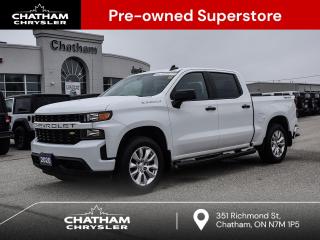 2020 Chevrolet Silverado 1500 4D Crew Cab Custom Summit White 6-Speed Automatic Electronic with Overdrive, 4WD, Jet Black Cloth. 4WD EcoTec3 5.3L V8 6-Speed Automatic Electronic with Overdrive<br><br><br>Here at Chatham Chrysler, our Financial Services Department is dedicated to offering the service that you deserve. We are experienced with all levels of credit and are looking forward to sitting down with you. Chatham Chrysler Proudly serves customers from London, Ridgetown, Thamesville, Wallaceburg, Chatham, Tilbury, Essex, LaSalle, Amherstburg and Windsor with no distance being ever too far! At Chatham Chrysler, WE CAN DO IT!