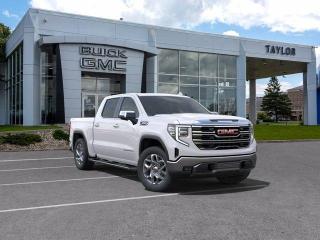 <b>Leather Seats,  Aluminum Wheels,  Remote Start,  Apple CarPlay,  Android Auto!</b><br> <br>   With a bold profile and distinctive stance, this 2024 Sierra turns heads and makes a statement on the jobsite, out in town or wherever life leads you. <br> <br>This 2024 GMC Sierra 1500 stands out in the midsize pickup truck segment, with bold proportions that create a commanding stance on and off road. Next level comfort and technology is paired with its outstanding performance and capability. Inside, the Sierra 1500 supports you through rough terrain with expertly designed seats and robust suspension. This amazing 2024 Sierra 1500 is ready for whatever.<br> <br> This white frost tricoat Crew Cab 4X4 pickup   has an automatic transmission and is powered by a  355HP 5.3L 8 Cylinder Engine.<br> <br> Our Sierra 1500s trim level is SLT. This luxurious GMC Sierra 1500 SLT comes very well equipped with perforated leather seats, unique aluminum wheels, chrome exterior accents and a massive 13.4 inch touchscreen display with wireless Apple CarPlay and Android Auto, wireless streaming audio, SiriusXM, plus a 4G LTE hotspot. Additionally, this amazing pickup truck also features IntelliBeam LED headlights, remote engine start, forward collision warning and lane keep assist, a trailer-tow package with hitch guidance, LED cargo area lighting, teen driver technology, a HD rear vision camera plus so much more! This vehicle has been upgraded with the following features: Leather Seats,  Aluminum Wheels,  Remote Start,  Apple Carplay,  Android Auto,  Streaming Audio,  Teen Driver. <br><br> <br>To apply right now for financing use this link : <a href=https://www.taylorautomall.com/finance/apply-for-financing/ target=_blank>https://www.taylorautomall.com/finance/apply-for-financing/</a><br><br> <br/> Total  cash rebate of $5300 is reflected in the price. Credit includes $5,300 Non Stackable Delivery Allowance  Incentives expire 2024-05-31.  See dealer for details. <br> <br> <br>LEASING:<br><br>Estimated Lease Payment: $518 bi-weekly <br>Payment based on 6.5% lease financing for 48 months with $0 down payment on approved credit. Total obligation $53,881. Mileage allowance of 16,000 KM/year. Offer expires 2024-05-31.<br><br><br><br> Come by and check out our fleet of 80+ used cars and trucks and 150+ new cars and trucks for sale in Kingston.  o~o