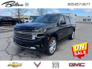 <b>Leather Seats, Diesel Engine!</b><br> <br> <br> <br>  This Chevy Suburban is the ideal vehicle for the modern family that doesnt know where the next path will take them, but is always ready for whats ahead. <br> <br>This Chevy Suburban is designed for shoppers who require a luxurious ride, stern towing capacity and a well-trimmed cabin. The iconic Suburban offers more of everything you expect - uncommon spaciousness, commanding performance and ingenious safety technology. The luxury is all-encompassing and its capability is exceptional. Discover why, year after year, the legendary Suburban is part of Americas best-selling family of full-size SUVs.<br> <br> This black SUV  has an automatic transmission and is powered by a  277HP 3.0L Straight 6 Cylinder Engine.<br> <br> Our Suburbans trim level is High Country. This range-topping Suburban High Country is decked with great standard features such as ventilated and heated leather-trimmed seats, power release second row seats, a drivers head up display, adaptive cruise control, HD surround vision, and a sonorous 10-speaker Bose premium audio system with CenterPoint. Also standard include wireless charging for mobile devices, a power liftgate for rear cargo access, wireless Apple CarPlay and Android Auto, remote engine start with keyless entry, LED headlights with IntelliBeam, tri-zone climate control, and SiriusXM satellite radio. Safety features also include automatic emergency braking, lane keeping assist with lane departure warning, and front and rear park assist. This vehicle has been upgraded with the following features: Leather Seats, Diesel Engine. <br><br> <br>To apply right now for financing use this link : <a href=http://www.boltongm.ca/?https://CreditOnline.dealertrack.ca/Web/Default.aspx?Token=44d8010f-7908-4762-ad47-0d0b7de44fa8&Lang=en target=_blank>http://www.boltongm.ca/?https://CreditOnline.dealertrack.ca/Web/Default.aspx?Token=44d8010f-7908-4762-ad47-0d0b7de44fa8&Lang=en</a><br><br> <br/> Weve discounted this vehicle $2851.    4.99% financing for 84 months. <br> Buy this vehicle now for the lowest bi-weekly payment of <b>$691.05</b> with $11786 down for 84 months @ 4.99% APR O.A.C. ( Plus applicable taxes -  Plus applicable fees    / Federal Luxury Tax of $2976.00 included.).  Incentives expire 2024-05-31.  See dealer for details. <br> <br>At Bolton Motor Products, we offer new Chevrolet, Cadillac, Buick, GMC cars and trucks in Bolton, along with used cars, trucks and SUVs by top manufacturers. Our sales staff will help you find that new or used car you have been searching for in the Bolton, Brampton, Nobleton, Kleinburg, Vaughan, & Maple area. o~o
