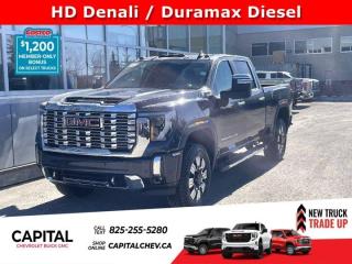 This GMC Sierra 2500HD delivers a Turbocharged Diesel V8 6.6L/ engine powering this Automatic transmission. ENGINE, DURAMAX 6.6L TURBO-DIESEL V8, B20-DIESEL COMPATIBLE (470 hp [350.5 kW] @ 2800 rpm, 975 lb-ft of torque [1322 Nm] @ 1600 rpm) (Includes (K05) engine block heater.), Wireless Phone Projection for Apple CarPlay and Android Auto, Wireless charging.* This GMC Sierra 2500HD Features the Following Options *Wipers, front rain-sensing, Windows, power rear, express down, Windows, power front, drivers express up/down, Window, power, rear sliding with rear defogger, Window, power front, passenger express up/down, Wi-Fi Hotspot capable (Terms and limitations apply. See onstar.ca or dealer for details.), Wheels, 20 (50.8 cm) Ultra-bright machined wheels with bright chrome inserts with Black painted pockets, Wheelhouse liners, rear, USB Ports, 2, Charge/Data ports located inside centre console, USB Ports, 2 (first row) located on console.* Stop By Today *For a must-own GMC Sierra 2500HD come see us at Capital Chevrolet Buick GMC Inc., 13103 Lake Fraser Drive SE, Calgary, AB T2J 3H5. Just minutes away!