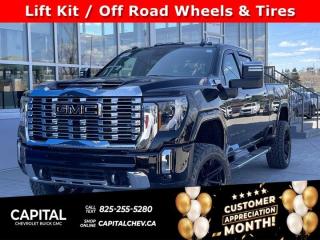 Accessories include 3 lift kit, wheel & tire package, hard tonneau cover, painter wheel arch moldings and blacked out emblems.This GMC Sierra 2500HD delivers a Turbocharged Diesel V8 6.6L/ engine powering this Automatic transmission. ENGINE, DURAMAX 6.6L TURBO-DIESEL V8, B20-DIESEL COMPATIBLE (470 hp [350.5 kW] @ 2800 rpm, 975 lb-ft of torque [1322 Nm] @ 1600 rpm) (Includes (K05) engine block heater.), Wireless Phone Projection for Apple CarPlay and Android Auto, Wireless charging.*This GMC Sierra 2500HD Features the Following Options *Wipers, front rain-sensing, Windows, power rear, express down, Windows, power front, drivers express up/down, Window, power, rear sliding with rear defogger, Window, power front, passenger express up/down, Wi-Fi Hotspot capable (Terms and limitations apply. See onstar.ca or dealer for details.), Wheels, 20 (50.8 cm) Ultra-bright machined wheels with bright chrome inserts with Black painted pockets, Wheelhouse liners, rear, USB Ports, 2, Charge/Data ports located inside centre console, USB Ports, 2 (first row) located on console.*Stop By Today *Test drive this must-see, must-drive, must-own beauty today at Capital Chevrolet Buick GMC Inc., 13103 Lake Fraser Drive SE, Calgary, AB T2J 3H5.