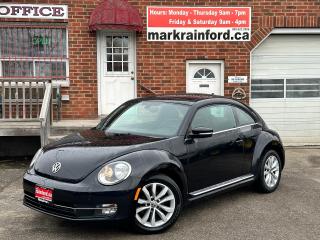 <p>Super-Clean LOW KM Volkswagen Beetle from Belleville, ON! This Comfortline 1.8TSI Model comes with great options inside and out and looks great in its Black paint and factory alloy wheels! The exterior features keyless entry with proximity keys, a large factory sunroof, automatic headlights, foglights, integrated mirror turn signals, a nice set of factory alloy wheels, a peppy 1.8L Turbocharged 4-cylinder engine, and automatic transmission. The interior is clean and comfortable with leather seating for 4 occupants, heated front seats, power door locks, windows, heated power-adjustable mirrors, driver lumbar adjustment, a large cargo area with a cargo cover, a leather-wrapped steering wheel with audio and menu controls, an easy to read and use gauge cluster, push-button start, central touch screen AM/FM/XM Satellite Radio with CD Player and MP3 Capabilities, A/C climate control with front and rear window defrost settings, USB/AUX/12V accessory ports and more!</p><p> </p><p>Carfax Claims Free, lots of fun to drive!</p><p> </p><p>Call (905) 623-2906</p><p> </p><p>Text Ryan: (905) 429-9680 or Email: ryan@markrainford.ca</p><p> </p><p>Text Mark: (905) 431-0966 or Email: mark@markrainford.ca</p>