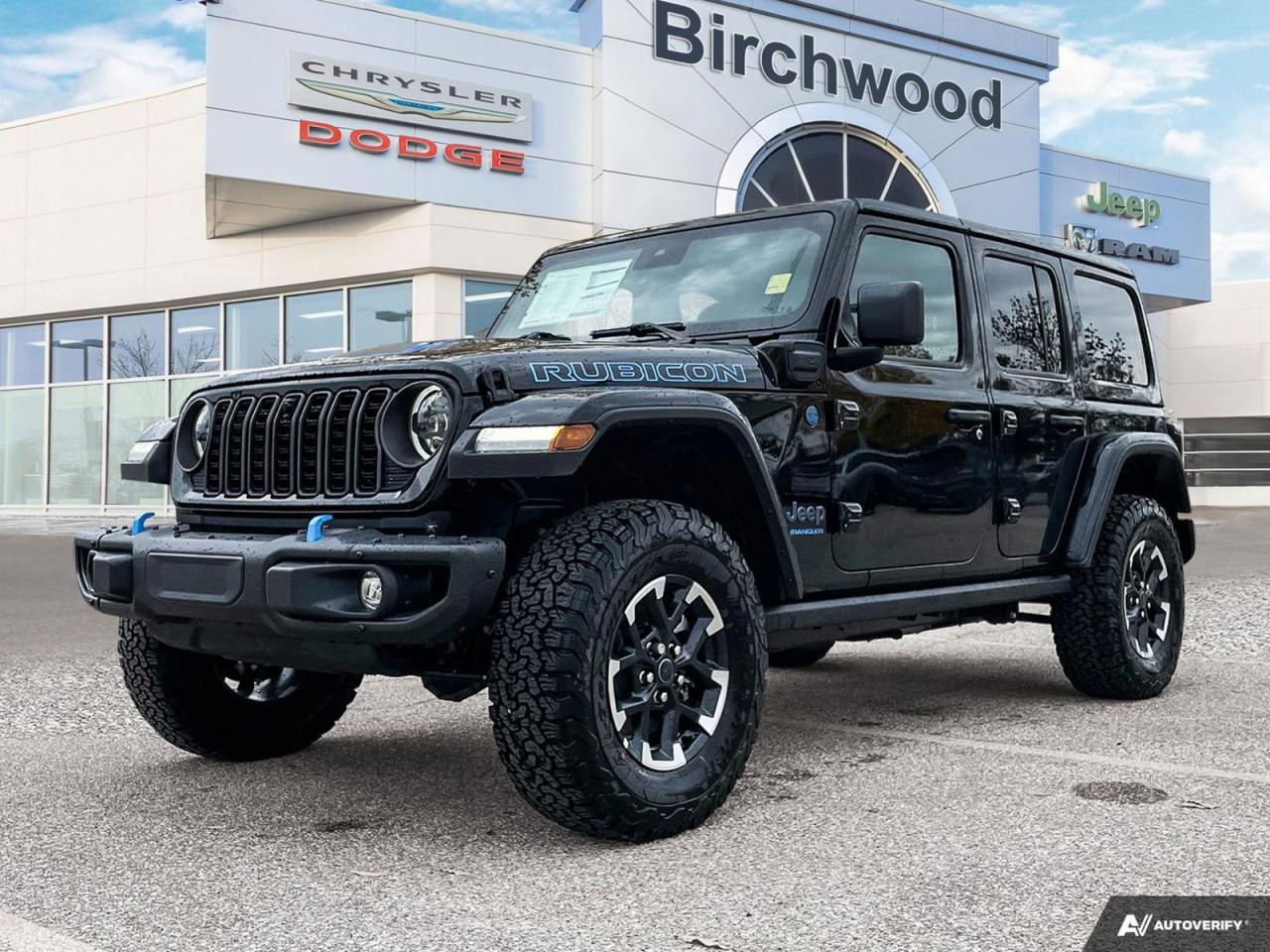 New 2024 Jeep Wrangler Rubicon X PLUG IN HYBRID | Uconnect 5W with 12.3–inch display | Apple CarPlay capable for sale in Winnipeg, MB