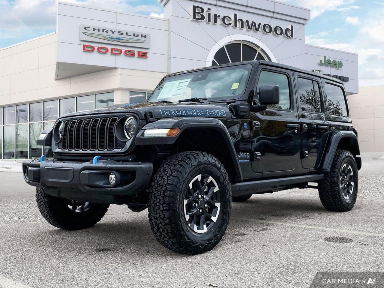 New 2024 Jeep Wrangler Rubicon X PLUG IN HYBRID | Uconnect 5W with 12.3–inch display | Apple CarPlay capable for sale in Winnipeg, MB