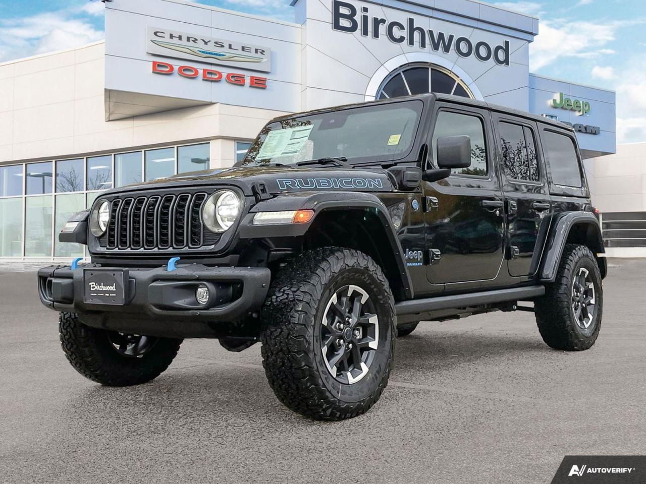 New 2024 Jeep Wrangler Rubicon X PLUG IN HYBRID | Uconnect 5W with 12.3–inch display | Apple CarPlay capable for sale in Winnipeg, MB