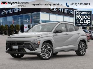 <b>Sunroof,  Climate Control,  Heated Steering Wheel,  Adaptive Cruise Control,  Aluminum Wheels!</b><br> <br> <br> <br>  This Kona may be a small SUV but its big on adventure. <br> <br>With more versatility than its tiny stature lets on, this Kona is ready to prove that big things can come in small packages. With an incredibly long feature list, this Kona is incredibly safe and comfortable, compatible with just about anything, and ready for lifes next big adventure. For distilled perfection in the busy crossover SUV segment, this Kona is the obvious choice.<br> <br> This cyber gry SUV  has an automatic transmission and is powered by a  190HP 1.6L 4 Cylinder Engine.<br> <br> Our Konas trim level is N Line AWD. Endless thrills and excitement are assured in this Kona N Line, with performance upgrades and aggressive styling, as well as a heated steering wheel, adaptive cruise control and upgraded aluminum wheels, heated front seats, front and rear LED lights, remote engine start, and an immersive dual-LCD dash display with a 12.3-inch infotainment screen bundled with Apple CarPlay, Android Auto and Bluelink+ selective service internet access. Safety features also include blind spot detection, lane keeping assist with lane departure warning, front pedestrian braking, and forward collision mitigation. This vehicle has been upgraded with the following features: Sunroof,  Climate Control,  Heated Steering Wheel,  Adaptive Cruise Control,  Aluminum Wheels,  Heated Seats,  Apple Carplay. <br><br> <br>To apply right now for financing use this link : <a href=https://www.myerskanatahyundai.com/finance/ target=_blank>https://www.myerskanatahyundai.com/finance/</a><br><br> <br/> Total  cash rebate of $500 is reflected in the price. $500 Total Cash Purchase Rebate discount  Incentives expire 2024-05-31.  See dealer for details. <br> <br>This vehicle is located at Myers Kanata Hyundai 400-2500 Palladium Dr Kanata, Ontario. <br><br> Come by and check out our fleet of 30+ used cars and trucks and 40+ new cars and trucks for sale in Kanata.  o~o