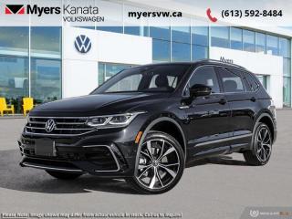 <b>Premium Audio,  Cooled Seats,  Navigation,  360 Camera,  Sunroof!</b><br> <br> <br> <br>  Designed with you in mind, this 2024 Tiguan does more than offer tons of tech, it makes it all easy to use. <br> <br>Whether its a weekend warrior or the daily driver this time, this 2024 Tiguan makes every experience easier to manage. Cutting edge tech, both inside the cabin and under the hood, allow for safe, comfy, and connected rides that keep the whole party going. The crossover of the future is already here, and its called the Tiguan.<br> <br> This deep black pearl SUV  has an automatic transmission and is powered by a  2.0L I4 16V GDI DOHC Turbo engine.<br> <br> Our Tiguans trim level is Highline R-Line. This range-topping Tiguan Highline R-Line is fully-loaded with ventilated and heated leather-wrapped seats with power adjustment, lumbar support and memory function, a heated leather-wrapped steering wheel, an 8-speaker Fender audio system with a subwoofer, adaptive cruise control, a 360-camera with aerial view, park distance control with automated parking sensors, and remote engine start. Additional features include an express open/close sunroof with tilt and slide functions and a power sunshade, rain detecting wipers with heated jets, a power liftgate, 4G LTE mobile hotspot internet access, and an 8-inch infotainment screen with satellite navigation, wireless Apple CarPlay and Android Auto, and SiriusXM streaming radio. Safety features also include blind spot detection, lane keep assist, lane departure warning, VW Car-Net Safe & Secure, forward and rear collision mitigation, and autonomous emergency braking. This vehicle has been upgraded with the following features: Premium Audio,  Cooled Seats,  Navigation,  360 Camera,  Sunroof,  Power Liftgate,  Wireless Charging. <br><br> <br>To apply right now for financing use this link : <a href=https://www.myersvw.ca/en/form/new/financing-request-step-1/44 target=_blank>https://www.myersvw.ca/en/form/new/financing-request-step-1/44</a><br><br> <br/>    4.99% financing for 84 months. <br> Buy this vehicle now for the lowest bi-weekly payment of <b>$363.46</b> with $0 down for 84 months @ 4.99% APR O.A.C. ( taxes included, $1071 (OMVIC fee, Air and Tire Tax, Wheel Locks, Admin fee, Security and Etching) is included in the purchase price.    ).  Incentives expire 2024-05-31.  See dealer for details. <br> <br> <br>LEASING:<br><br>Estimated Lease Payment: $276 bi-weekly <br>Payment based on 3.99% lease financing for 48 months with $0 down payment on approved credit. Total obligation $28,776. Mileage allowance of 16,000 KM/year. Offer expires 2024-05-31.<br><br><br>Call one of our experienced Sales Representatives today and book your very own test drive! Why buy from us? Move with the Myers Automotive Group since 1942! We take all trade-ins - Appraisers on site!<br> Come by and check out our fleet of 40+ used cars and trucks and 110+ new cars and trucks for sale in Kanata.  o~o