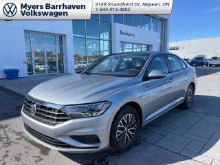<b>Navigation,  Sunroof,  Blind Spot Detection,  Heated Seats,  Heated Steering Wheel!</b><br> <br>    The 2021 Volkswagen Jetta is a roomy, comfortable, well-made, sedan with an exceptionally good value. This  2021 Volkswagen Jetta is fresh on our lot in Nepean.  Former daily rental! <br> <br>Redesigned. Not over designed. Rather than adding needless flash, the Jetta has been redesigned for a tasteful, more premium look and feel. One quick glance is all it takes to appreciate the result. Its sporty. Its sleek. It makes a statement without screaming. The overall effect stands out anywhere. Its roomy and well finished interior provides the best of comforts and will help keep this elegant sedan ageless and beautiful for many years to come.This  sedan has 90,504 kms. Its  pyrite silver metallic in colour  . It has an automatic transmission and is powered by a  1.4L I4 16V GDI DOHC Turbo engine.  This unit has some remaining factory warranty for added peace of mind. <br> <br> Our Jettas trim level is Highline. Upgrade to this Jetta Highline and youll get features like these aluminum wheels, a large Rail2Rail power sunroof, leatherette heated seats and a heated-leather wrapped steering wheel, fully automatic LED headlamps, a larger 8 inch touchscreen infotainment system with  satellite navigation, Android Auto and Apple CarPlay, blind spot monitor with rear traffic alert, cruise control, a proximity key with remote keyless entry, a rear view camera and much more.<br> This vehicle has been upgraded with the following features: Navigation,  Sunroof,  Blind Spot Detection,  Heated Seats,  Heated Steering Wheel,  Led Headlights,  Android Auto. <br> <br>To apply right now for financing use this link : <a href=https://www.barrhavenvw.ca/en/form/new/financing-request-step-1/44 target=_blank>https://www.barrhavenvw.ca/en/form/new/financing-request-step-1/44</a><br><br> <br/><br> Buy this vehicle now for the lowest bi-weekly payment of <b>$154.37</b> with $0 down for 96 months @ 7.99% APR O.A.C. ((Plus applicable taxes and fees - Some conditions apply to get approved at the mentioned rate)     ).  See dealer for details. <br> <br>We are your premier Volkswagen dealership in the region. If youre looking for a new Volkswagen or a car, check out Barrhaven Volkswagens new, pre-owned, and certified pre-owned Volkswagen inventories. We have the complete lineup of new Volkswagen vehicles in stock like the GTI, Golf R, Jetta, Tiguan, Atlas Cross Sport, Volkswagen ID.4 electric vehicle, and Atlas. If you cant find the Volkswagen model youre looking for in the colour that you want, feel free to contact us and well be happy to find it for you. If youre in the market for pre-owned cars, make sure you check out our inventory. If you see a car that you like, contact 844-914-4805 to schedule a test drive.<br> Come by and check out our fleet of 40+ used cars and trucks and 60+ new cars and trucks for sale in Nepean.  o~o