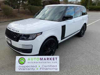 LOCAL, ONE OWNER, NO ACCIDENT CLAIMS, LOADED SUPERCHRGED WITH EVERY FEATURE, GREAT FINANCING, FREE WARRANTY, INSPECTED AT lANDROVER vANCOUVER!<br /><br />Welcome to the Automarket, your community car dealership of "YES" We are featuring a magnificent Range Rover Supercharged with every option:<ul><li>Adaptive Cruise</li><li>Autonomous braking</li><li>Lane Departure</li><li>Blind Spot</li><li>Heads Up Display</li><li>Panoramic Moonroof, Heated Leather with Dr/Pass Massage</li><li>Rear Heated Seats</li><li>Apple/Android Car Play</li><li>The list goes on...</li></ul>This is a Local One Owner vehicle with no accident claims. Extremely well serviced and recently had its 4th Yearly Service done at Vancouver LandRover.<br /><br />Oil is fresh and new, Tires are approx 70% New and Brakes are approx 50% New. The oil has been changed and all of ther recalls have been performed  and we have fully detailed the vehicle for your safety and enjoyment.<br /><br />2 LOCATIONS TO SERVE YOU, BE SURE TO CALL FIRST TO CONFIRM WHERE THE VEHICLE IS PARKED<br />WHITE ROCK 604-542-4970 LANGLEY 604-533-1310 OWNER'S CELL 604-649-0565<br /><br />We are a family owned and operated business since 1983 and we are committed to offering outstanding vehicles backed by exceptional customer service, now and in the future.<br />What ever your specific needs may be, we will custom tailor your purchase exactly how you want or need it to be. All you have to do is give us a call and we will happily walk you through all the steps with no stress and no pressure.<br />WE ARE THE HOUSE OF YES?<br />ADDITIONAL BENFITS WHEN BUYING FROM SK AUTOMARKET:<br />ON SITE FINANCING THROUGH OUR 17 AFFILIATED BANKS AND VEHICLE FINANCE COMPANIES<br />IN HOUSE LEASE TO OWN PROGRAM.<br />EVRY VEHICLE HAS UNDERGONE A 120 POINT COMPREHENSIVE INSPECTION<br />EVERY PURCHASE INCLUDES A FREE POWERTRAIN WARRANTY<br />EVERY VEHICLE INCLUDES A COMPLIMENTARY BCAA MEMBERSHIP FOR YOUR SECURITY<br />EVERY VEHICLE INCLUDES A CARFAX AND ICBC DAMAGE REPORT<br />EVERY VEHICLE IS GUARANTEED LIEN FREE<br />DISCOUNTED RATES ON PARTS AND SERVICE FOR YOUR NEW CAR AND ANY OTHER FAMILY CARS THAT NEED WORK NOW AND IN THE FUTURE.<br />36 YEARS IN THE VEHICLE SALES INDUSTRY<br />A+++ MEMBER OF THE BETTER BUSINESS BUREAU<br />RATED TOP DEALER BY CARGURUS 2 YEARS IN A ROW<br />MEMBER IN GOOD STANDING WITH THE VEHICLE SALES AUTHORITY OF BRITISH COLUMBIA<br />MEMBER OF THE AUTOMOTIVE RETAILERS ASSOCIATION<br />COMMITTED CONTRIBUTER TO OUR LOCAL COMMUNITY AND THE RESIDENTS OF BC This vehicle has been Fully Inspected, Certified and Qualifies for Our Free Extended Warranty.Don't forget to ask about our Great Finance and Lease Rates. We also have a Options for Buy Here Pay Here and Lease to Own for Good Customers in Bad Situations. 2 locations to help you, White Rock and Langley. Be sure to call before you come to confirm the vehicles location and availability or look us up at www.automarketsales.com. White Rock 604-542-4970 and Langley 604-533-1310. Serving Surrey, Delta, Langley, Richmond, Vancouver, all of BC and western Canada. Financing & leasing available. CALL SK AUTOMARKET LTD. 6045424970. Call us toll-free at 1 877 813-6807. $495 Documentation fee and applicable taxes are in addition to advertised prices.<br />LANGLEY LOCATION DEALER# 40038<br />S. SURREY LOCATION DEALER #9987<br />