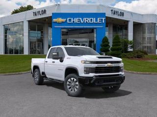 <b>Aluminum Wheels,  Apple CarPlay,  Android Auto,  Remote Keyless Entry,  Touch Screen!</b><br> <br>   With stout build quality and astounding towing capability, there isnt a better choice than this Silverado 2500HD for all your work-site needs. <br> <br>This 2024 Silverado 2500HD is highly configurable work truck that can haul a colossal amount of weight thanks to its potent drivetrain. This truck also offers amazing interior features that nestle occupants in comfort and luxury, with a great selection of tech features. For heavy-duty activities and even long-haul trips, the Silverado 2500HD is all the truck youll ever need.<br> <br> This summit white Double Cab 4X4 pickup   has an automatic transmission and is powered by a  401HP 6.6L 8 Cylinder Engine.<br> <br> Our Silverado 2500HDs trim level is Custom. Stepping up to this Silverado 2500HD Custom is a great choice as it comes with features like stylish aluminum wheels, a 7 inch touchscreen with Bluetooth streaming audio, Apple CarPlay and Android Auto, a heavy-duty locking rear differential, painted bumpers and remote keyless entry. Additional features also include cruise control and steering wheel audio controls, 4G LTE hotspot capability, a rear vision camera, teen driver technology, easy to clean rubberized floors, power windows and much more. This vehicle has been upgraded with the following features: Aluminum Wheels,  Apple Carplay,  Android Auto,  Remote Keyless Entry,  Touch Screen,  Cruise Control,  Rear View Camera. <br><br> <br>To apply right now for financing use this link : <a href=https://www.taylorautomall.com/finance/apply-for-financing/ target=_blank>https://www.taylorautomall.com/finance/apply-for-financing/</a><br><br> <br/>    5.49% financing for 84 months. <br> Buy this vehicle now for the lowest bi-weekly payment of <b>$501.14</b> with $0 down for 84 months @ 5.49% APR O.A.C. ( Plus applicable taxes -  Plus applicable fees   / Total Obligation of $91207  ).  Incentives expire 2024-05-31.  See dealer for details. <br> <br> <br>LEASING:<br><br>Estimated Lease Payment: $573 bi-weekly <br>Payment based on 9.5% lease financing for 48 months with $0 down payment on approved credit. Total obligation $59,641. Mileage allowance of 20,000 KM/year. Offer expires 2024-05-31.<br><br><br><br> Come by and check out our fleet of 80+ used cars and trucks and 150+ new cars and trucks for sale in Kingston.  o~o