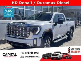 This GMC Sierra 2500HD delivers a Turbocharged Diesel V8 6.6L/ engine powering this Automatic transmission. ENGINE, DURAMAX 6.6L TURBO-DIESEL V8, B20-DIESEL COMPATIBLE (470 hp [350.5 kW] @ 2800 rpm, 975 lb-ft of torque [1322 Nm] @ 1600 rpm) (Includes (K05) engine block heater.), Wireless Phone Projection for Apple CarPlay and Android Auto, Wireless charging.*This GMC Sierra 2500HD Comes Equipped with These Options *Wipers, front rain-sensing, Windows, power rear, express down, Windows, power front, drivers express up/down, Window, power, rear sliding with rear defogger, Window, power front, passenger express up/down, Wi-Fi Hotspot capable (Terms and limitations apply. See onstar.ca or dealer for details.), Wheels, 20 (50.8 cm) Ultra-bright machined wheels with bright chrome inserts with Black painted pockets, Wheelhouse liners, rear, USB Ports, 2, Charge/Data ports located inside centre console, USB Ports, 2 (first row) located on console.* Stop By Today *For a must-own GMC Sierra 2500HD come see us at Capital Chevrolet Buick GMC Inc., 13103 Lake Fraser Drive SE, Calgary, AB T2J 3H5. Just minutes away!