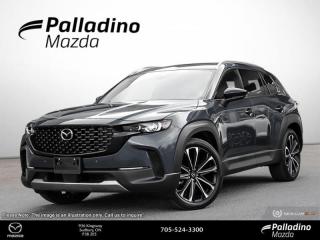 <b>Heads Up Display,  Sunroof,  Cooled Seats,  Leather Seats,  Bose Premium Audio!</b><br> <br> <br> <br>  With a wide track and high clearance, discovery is always in reach with this CX-50. <br> <br>With its wide stance, high ground clearance, flared fenders, and low roofline, the CX-50 beckons you to go further. Responsiveness and control are always at your fingertips, no matter the environment. It is in our nature to explore, and this CX-50 was purpose built to follow our nature. Explore the unknown territory within yourself and your world with the CX-50.<br> <br> This machine grey metallic SUV  has an automatic transmission and is powered by a  2.5L I4 16V GDI DOHC engine.<br> <br> Our CX-50s trim level is GT. This GT steps up performance, but the upgrades do not stop there. Additions include a heads up display, navigation, Bose premium audio, heated and cooled leather seats, parking sensors, blind spot assist, and an aerial view 360 degree camera. This CX-50 makes every adventure an experience with awesome features like a sunroof and a heated steering wheel. Mazda Connect infotainment featuring Apple CarPlay, Android Auto, Bluetooth, and wireless connectivity make sure you always stay connected. A power liftgate, proximity key, automatic high beams provide stylish convenience while distance pacing cruise with stop and go, lane keep assist, blind spot detection, and smart brake support helps you drive with confidence. This vehicle has been upgraded with the following features: Heads Up Display,  Sunroof,  Cooled Seats,  Leather Seats,  Bose Premium Audio,  Navigation,  Heated Seats. <br><br> <br>To apply right now for financing use this link : <a href=https://www.palladinomazda.ca/finance/ target=_blank>https://www.palladinomazda.ca/finance/</a><br><br> <br/>    Incentives expire 2024-04-30.  See dealer for details. <br> <br>Palladino Mazda in Sudbury Ontario is your ultimate resource for new Mazda vehicles and used Mazda vehicles. We not only offer our clients a large selection of top quality, affordable Mazda models, but we do so with uncompromising customer service and professionalism. We takes pride in representing one of Canadas premier automotive brands. Mazda models lead the way in terms of affordability, reliability, performance, and fuel efficiency.<br> Come by and check out our fleet of 80+ used cars and trucks and 80+ new cars and trucks for sale in Sudbury.  o~o