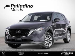 <b>Power Liftgate,  Synthetic Leather Seats,  Heated Seats,  Apple CarPlay,  Android Auto!</b><br> <br> <br> <br>  In a competitive compact crossover segment, this 2024 Mazda CX-5 shines with its agile handling, beautiful and comfortable interior and impressive styling. <br> <br>This 2024 CX-5 strengthens the connection between vehicle and driver. Mazda designers and engineers carefully consider every element of the vehicles makeup to ensure that the CX-5 outperforms expectations and elevates the experience of driving. Powerful and precise, yet comfortable and connected, the 2024 CX-5 is purposefully designed for drivers, no matter what the conditions might be. <br> <br> This machine grey metallic SUV  has an automatic transmission and is powered by a  2.5L I4 16V GDI DOHC engine.<br> <br> Our CX-5s trim level is GS. This GS trim really ups the comfort and convenience with features like a power liftgate, heated steering wheel, and synthetic leather upholstery. This CX-5 comes with heated seats for a cozy cabin, alongside Android Auto, Apple CarPlay, and even more infotainment tech for endless engagement. An assistive suite helps you stay safe with lane keep assist, blind spot monitoring, and distance pacing cruise with stop and go. Fog lamps help on those dreary days, while a rearview camera makes sure you always park safely. Do it all in style with chrome trim and aluminum wheels. This vehicle has been upgraded with the following features: Power Liftgate,  Synthetic Leather Seats,  Heated Seats,  Apple Carplay,  Android Auto,  Navigation,  Adaptive Cruise Control. <br><br> <br>To apply right now for financing use this link : <a href=https://www.palladinomazda.ca/finance/ target=_blank>https://www.palladinomazda.ca/finance/</a><br><br> <br/>    Certain customers may qualify for $750 Owner Loyalty Cash. Incentives expire 2024-04-30.  See dealer for details. <br> <br>Palladino Mazda in Sudbury Ontario is your ultimate resource for new Mazda vehicles and used Mazda vehicles. We not only offer our clients a large selection of top quality, affordable Mazda models, but we do so with uncompromising customer service and professionalism. We takes pride in representing one of Canadas premier automotive brands. Mazda models lead the way in terms of affordability, reliability, performance, and fuel efficiency.<br> Come by and check out our fleet of 80+ used cars and trucks and 80+ new cars and trucks for sale in Sudbury.  o~o