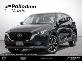 <b>Premium Audio,  Cooled Seats,  HUD,  Sunroof,  Climate Control!</b><br> <br> <br> <br>  The excellent power delivery, superior handling and a swanky interior help propel this 2024 Mazda CX-5 to new heights among its competitors. <br> <br>This 2024 CX-5 strengthens the connection between vehicle and driver. Mazda designers and engineers carefully consider every element of the vehicles makeup to ensure that the CX-5 outperforms expectations and elevates the experience of driving. Powerful and precise, yet comfortable and connected, the 2024 CX-5 is purposefully designed for drivers, no matter what the conditions might be. <br> <br> This jet black mica SUV  has an automatic transmission and is powered by a  2.5L I4 16V GDI DOHC engine.<br> <br> Our CX-5s trim level is GT. This performance driven GT offers more than a beefed up drivetrain. A sunroof above heated and cooled leather seats offers incredible luxury, while the heads up display shows you ultra modern technology. Listen to your favorite tunes through your navigation equipped infotainment system complete with Bose Premium Audio, Android Auto, Apple CarPlay, and many more connectivity features. A power liftgate offers convenience and lane keep assist, blind spot monitoring, and distance pacing cruise with stop and go helps you stay safe. This vehicle has been upgraded with the following features: Premium Audio,  Cooled Seats,  Hud,  Sunroof,  Climate Control,  Power Liftgate,  Leather Seats. <br><br> <br>To apply right now for financing use this link : <a href=https://www.palladinomazda.ca/finance/ target=_blank>https://www.palladinomazda.ca/finance/</a><br><br> <br/>    Certain customers may qualify for $750 Owner Loyalty Cash. Incentives expire 2024-04-30.  See dealer for details. <br> <br>Palladino Mazda in Sudbury Ontario is your ultimate resource for new Mazda vehicles and used Mazda vehicles. We not only offer our clients a large selection of top quality, affordable Mazda models, but we do so with uncompromising customer service and professionalism. We takes pride in representing one of Canadas premier automotive brands. Mazda models lead the way in terms of affordability, reliability, performance, and fuel efficiency.<br> Come by and check out our fleet of 80+ used cars and trucks and 80+ new cars and trucks for sale in Sudbury.  o~o