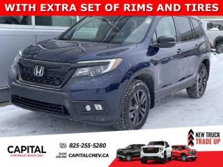 Look at this 2021 Honda Passport EX-L. Its Automatic transmission and Regular Unleaded V-6 3.5 L/212 engine will keep you going. This Honda Passport comes equipped with these options: Window Grid And Fixed Antenna, Wheels: 20 Aluminum-Alloy, Wheels w/Black Accents, Vehicle Stability Assist (VSA) Electronic Stability Control (ESC), Valet Function, Trunk/Hatch Auto-Latch, Trip Computer, Transmission: 9-Speed Automatic -inc: ECON mode, steering wheel-mounted paddle shifters and grade logic control, Towing Equipment -inc: Trailer Sway Control, and Tires: P245/50R20 102H AS. Stop by and visit us at Capital Chevrolet Buick GMC Inc., 13103 Lake Fraser Drive SE, Calgary, AB T2J 3H5.
