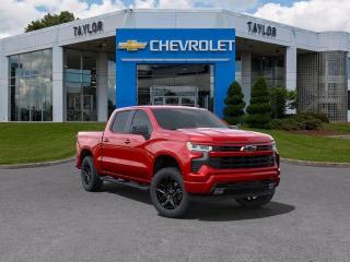 <b>Fog Lights,  Aluminum Wheels,  Remote Start,  EZ Lift Tailgate,  Forward Collision Alert!</b><br> <br>   No matter where you’re heading or what tasks need tackling, there’s a premium and capable Silverado 1500 that’s perfect for you. <br> <br>This 2024 Chevrolet Silverado 1500 stands out in the midsize pickup truck segment, with bold proportions that create a commanding stance on and off road. Next level comfort and technology is paired with its outstanding performance and capability. Inside, the Silverado 1500 supports you through rough terrain with expertly designed seats and robust suspension. This amazing 2024 Silverado 1500 is ready for whatever.<br> <br> This radiant red Crew Cab 4X4 pickup   has an automatic transmission and is powered by a  355HP 5.3L 8 Cylinder Engine.<br> <br> Our Silverado 1500s trim level is RST. This 1500 RST comes with Silverardos legendary capability and was made to be a stylish daily pickup truck that has the perfect amount of essential equipment. This incredible truck comes loaded with blacked out exterior accents, body colored bumpers, Chevrolets Premium Infotainment 3 system thats paired with a larger touchscreen display, wireless Apple CarPlay and Android Auto, 4G LTE hotspot and SiriusXM. Additional features include LED front fog lights, remote engine start, an EZ Lift tailgate, unique aluminum wheels, a power driver seat, forward collision warning with automatic braking, intellibeam headlights, dual-zone climate control, lane keep assist, Teen Driver technology, a trailer hitch and a HD rear view camera. This vehicle has been upgraded with the following features: Fog Lights,  Aluminum Wheels,  Remote Start,  Ez Lift Tailgate,  Forward Collision Alert,  Lane Keep Assist,  Android Auto. <br><br> <br>To apply right now for financing use this link : <a href=https://www.taylorautomall.com/finance/apply-for-financing/ target=_blank>https://www.taylorautomall.com/finance/apply-for-financing/</a><br><br> <br/>    0% financing for 60 months. 2.49% financing for 84 months. <br> Buy this vehicle now for the lowest bi-weekly payment of <b>$467.28</b> with $0 down for 84 months @ 2.49% APR O.A.C. ( Plus applicable taxes -  Plus applicable fees   / Total Obligation of $85044  ).  Incentives expire 2024-05-31.  See dealer for details. <br> <br> <br>LEASING:<br><br>Estimated Lease Payment: $439 bi-weekly <br>Payment based on 6.5% lease financing for 48 months with $0 down payment on approved credit. Total obligation $45,730. Mileage allowance of 16,000 KM/year. Offer expires 2024-05-31.<br><br><br><br> Come by and check out our fleet of 80+ used cars and trucks and 150+ new cars and trucks for sale in Kingston.  o~o