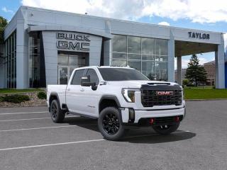 <b>Leather Seats,  Cooled Seats,  Off-Road Suspension,  Power Pedals,  Apple CarPlay!</b><br> <br>   With stout build quality and astounding towing capability, there isnt a better choice than this GMC 2500HD for all your work-site needs. <br> <br>This 2024 GMC 2500HD is highly configurable work truck that can haul a colossal amount of weight thanks to its potent drivetrain. This truck also offers amazing interior features that nestle occupants in comfort and luxury, with a great selection of tech features. For heavy-duty activities and even long-haul trips, the 2500HD is all the truck youll ever need.<br> <br> This interstellar wh sought after diesel Crew Cab 4X4 pickup   has an automatic transmission and is powered by a  470HP 6.6L 8 Cylinder Engine.<br> <br> Our Sierra 2500HDs trim level is AT4. Get ready to shred with this Sierra HD AT4, complete with an off-road suspension package, skid plates, hill descent control, red recovery hooks, a spray on bedliner and a blacked-out front grille. This sweet truck also comes with leather cooled seats, power adjustable pedals with memory settings, a heavy-duty locking rear differential, signature LED lighting, a larger 8 inch touchscreen premium infotainment system with wireless Apple CarPlay, Android Auto and 4G LTE capability, stylish aluminum wheels, remote keyless entry and a remote engine start, a CornerStep rear bumper and cargo tie downs hooks with LED box lighting. Additionally, this truck also comes with a useful rear vision camera with hitch guidance, a leather wrapped steering wheel with audio controls, and a ProGrade trailering system with an integrated brake controller. This vehicle has been upgraded with the following features: Leather Seats,  Cooled Seats,  Off-road Suspension,  Power Pedals,  Apple Carplay,  Android Auto,  Led Lights. <br><br> <br>To apply right now for financing use this link : <a href=https://www.taylorautomall.com/finance/apply-for-financing/ target=_blank>https://www.taylorautomall.com/finance/apply-for-financing/</a><br><br> <br/>    5.49% financing for 84 months. <br> Buy this vehicle now for the lowest bi-weekly payment of <b>$744.96</b> with $0 down for 84 months @ 5.49% APR O.A.C. ( Plus applicable taxes -  Plus applicable fees   / Total Obligation of $135586  ).  Incentives expire 2024-04-30.  See dealer for details. <br> <br> <br>LEASING:<br><br>Estimated Lease Payment: $764 bi-weekly <br>Payment based on 9.5% lease financing for 48 months with $0 down payment on approved credit. Total obligation $79,480. Mileage allowance of 20,000 KM/year. Offer expires 2024-04-30.<br><br><br><br> Come by and check out our fleet of 90+ used cars and trucks and 170+ new cars and trucks for sale in Kingston.  o~o