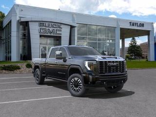 <b>Head-Up Display,  Sunroof,  Cooled Seats,  Wireless Charging,  Navigation!</b><br> <br>   Take on the most arduous of tasks with this incredibly potent 2024 GMC 2500HD. <br> <br>This 2024 GMC 2500HD is highly configurable work truck that can haul a colossal amount of weight thanks to its potent drivetrain. This truck also offers amazing interior features that nestle occupants in comfort and luxury, with a great selection of tech features. For heavy-duty activities and even long-haul trips, the 2500HD is all the truck youll ever need.<br> <br> This void blk sought after diesel Crew Cab 4X4 pickup   has an automatic transmission and is powered by a  470HP 6.6L 8 Cylinder Engine.<br> <br> Our Sierra 2500HDs trim level is Denali Ultimate. This top of the line Sierra 2500HD Denali Ultimate Package is the pinnacle of 3/4 ton truck as it comes fully loaded with luxurious features such as leather cooled seats, a heads-up display, power sunroof, power adjustable pedals with memory settings, power-retractable side steps, a heavy-duty suspension, lane departure warning, forward collision alert, unique aluminum wheels and exterior styling, signature LED lighting, a large touchscreen with navigation, Apple CarPlay, Android Auto and 4G LTE capability. Additionally, this truck also comes with a leather wrapped wheel with audio controls, wireless charging, Bose premium audio, remote engine start, a CornerStep rear bumper and cargo tie downs hooks with LED box lighting and a ProGrade trailering system with hitch guidance. This vehicle has been upgraded with the following features: Head-up Display,  Sunroof,  Cooled Seats,  Wireless Charging,  Navigation,  Leather Seats,  Premium Audio. <br><br> <br>To apply right now for financing use this link : <a href=https://www.taylorautomall.com/finance/apply-for-financing/ target=_blank>https://www.taylorautomall.com/finance/apply-for-financing/</a><br><br> <br/>    5.49% financing for 84 months. <br> Buy this vehicle now for the lowest bi-weekly payment of <b>$846.22</b> with $0 down for 84 months @ 5.49% APR O.A.C. ( Plus applicable taxes -  Plus applicable fees   / Total Obligation of $154012  ).  Incentives expire 2024-05-31.  See dealer for details. <br> <br> <br>LEASING:<br><br>Estimated Lease Payment: $867 bi-weekly <br>Payment based on 9.5% lease financing for 48 months with $0 down payment on approved credit. Total obligation $90,240. Mileage allowance of 20,000 KM/year. Offer expires 2024-05-31.<br><br><br><br> Come by and check out our fleet of 80+ used cars and trucks and 150+ new cars and trucks for sale in Kingston.  o~o