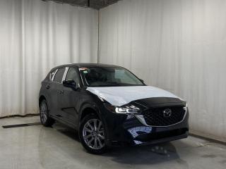 <p>NEW 2024 CX-5 GT AWD. Bluetooth, Skyactiv-G 2.5 L (Inline-4) Cylinder Deactivation. Backup Cam, NAV, Leather Heated/Ventilated Seats, Power Front Seats, Memory Driver Seat, Rear Heated Seats, Wireless Apple CarPlay/Android Auto, Wireless Phone Charger, Bose Premium Sound System, Advanced Keyless Remote Entry, Tilt/Sliding Moonroof, Power Trunk, Adaptive Cruise Control, Heated Steering Wheel, Wiper Blade De-Icer, Auto Dual-Zone Climate Control, Rear Air Vents, Auto Rain-Sensing Wipers, Electronic Parking Brake, Heated Mirrors, 19 Silver Metallic Alloy Wheels</p>  <p>Includes:</p> <p>i-ACTIVSENSE + Safety Features (Smart City Brake Support-Front, Rear Cross Traffic Alert, Mazda Radar Cruise Control With Stop & Go, Distance Recognition Support System, Lane-Keep Assist System, Lane Departure Warning System, Advanced Blind Spot Monitoring)</p>  <p>A joy to drive, our 2024 Mazda CX-5 GT AWD radiates refined style in Jet Black Mica! Motivated by a 2.5 Liter 4 Cylinder that delivers 187hp tethered to a paddle-shifted 6 Speed Automatic transmission. You can put that strength to good use with the added traction of torque vectoring, and this All Wheel Drive SUV returns nearly approximately 7.8L/100km on the highway. Our CX-5 also has an expressive design with bold details like 19-inch alloy wheels, a rear roof spoiler, and bright-tipped dual exhaust outlets.</p>  <p>Our GT cabin is no ordinary interior. Its tailor-made for better travel with heated leather power front seats, a leather-wrapped steering wheel, automatic climate control, pushbutton ignition, and keyless access. Mazda makes connecting easy by providing a 10.25-inch central display, a multifunction Commander controller, Apple CarPlay/Android Auto, Bluetooth, voice control, and six-speaker audio. The versatile rear cargo space adds adventure-friendly functionality.</p>  <p>Safety is a high priority for Mazda, which helps protect you and your loved ones with automatic emergency braking, adaptive cruise control, a rearview camera, lane-keeping assistance, blind-spot monitoring, and other intelligent technologies. With all that, our CX-5 GT is here to transcend the ordinary! Save this page, Come in for a Qualified Test Drive. We Know You Will Enjoy Your Test Drive Towards Ownership!</p>  <p>Call 587-409-5859 for more info or to schedule an appointment! Listed Pricing is valid for 72 hours. Financing is available, please see dealer for term availability and interest rates. AMVIC Licensed Business.</p>