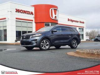 Recent Arrival! Odometer is 6645 kilometers below market average! Gray 2020 Kia Sorento EX AWD 8-Speed Automatic 3.3L V6 DGI Bridgewater Honda, Located in Bridgewater Nova Scotia.AWD, 6 Speakers, Air Conditioning, Alloy wheels, Automatic temperature control, Backup Camera, Cruise Control, Front fog lights, Fully automatic headlights, Heated Front Bucket Seats, Heated rear seats, Leather Seat Trim, Memory seat, Power driver seat, Power Liftgate, Power moonroof, Power passenger seat, Power steering, Rear air conditioning, Split folding rear seat, Steering wheel mounted audio controls, Telescoping steering wheel, Tilt steering wheel.