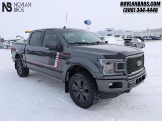 <b>Navigation, Sunroof, Heated Seats, Alloy Wheels, Reverse Sense System!</b><br> <br> Check out our great inventory of pre-owned vehicles at Novlan Brothers!<br> <br>   Smart engineering, impressive tech, and rugged styling make the F-150 hard to pass up. This  2018 Ford F-150 is for sale today in Paradise Hill. <br> <br>The perfect truck for work or play, this versatile Ford F-150 gives you the power you need, the features you want, and the style you crave! With high-strength, military-grade aluminum construction, this F-150 cuts the weight without sacrificing toughness. The interior design is first class, with simple to read text, easy to push buttons and plenty of outward visibility.This  Crew Cab 4X4 pickup  has 112,703 kms. Its  grey in colour  . It has a 10 speed automatic transmission and is powered by a  395HP 5.0L 8 Cylinder Engine.  <br> <br> Our F-150s trim level is Lariat. The Lariat trim adds some extra luxury and style to this hard-working F-150. It comes with leather seats which are heated and cooled in front, a SYNC 3 infotainment system with Bluetooth and SiriusXM, a rearview camera with rear parking sensors, dual-zone automatic climate control, remote engine start, chrome exterior trim, aluminum wheels, fog lights, and more. This vehicle has been upgraded with the following features: Navigation, Sunroof, Heated Seats, Alloy Wheels, Reverse Sense System, Rear View Camera, Remote Engine Start. <br> To view the original window sticker for this vehicle view this <a href=http://www.windowsticker.forddirect.com/windowsticker.pdf?vin=1FTEW1E51JFB74916 target=_blank>http://www.windowsticker.forddirect.com/windowsticker.pdf?vin=1FTEW1E51JFB74916</a>. <br/><br> <br>To apply right now for financing use this link : <a href=http://novlanbros.com/credit/ target=_blank>http://novlanbros.com/credit/</a><br><br> <br/><br> Payments from <b>$672.31</b> monthly with $0 down for 84 months @ 8.99% APR O.A.C. ( Plus applicable taxes -  Plus applicable fees   ).  See dealer for details. <br> <br>The Novlan family is owned and operated by a third generation and committed to the values inherent from our humble beginnings.<br> Come by and check out our fleet of 40+ used cars and trucks and 40+ new cars and trucks for sale in Paradise Hill.  o~o