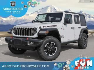 <br> <br>  Whether youre concurring a highway mountain pass or challenging off-road trail, this reliable Jeep Wrangler is ready to get you there with style. <br> <br>No matter where your next adventure takes you, this Jeep Wrangler is ready for the challenge. With advanced traction and handling capability, sophisticated safety features and ample ground clearance, the Wrangler is designed to climb up and crawl over the toughest terrain. Inside the cabin of this Wrangler offers supportive seats and comes loaded with the technology you expect while staying loyal to the style and design youve come to know and love.<br> <br> This bright white SUV  has a 8 speed automatic transmission and is powered by a  285HP 3.6L V6 Cylinder Engine.<br> <br> Our Wranglers trim level is Rubicon. Stepping up to this Wrangler Rubicon rewards you with incredible off-roading capability, thanks to heavy duty suspension, class II towing equipment that includes a hitch and trailer sway control, front active and rear anti-roll bars, upfitter switches, locking front and rear differentials, and skid plates for undercarriage protection. Interior features include an 8-speaker Alpine audio system, voice-activated dual zone climate control, front and rear cupholders, and a 12.3-inch infotainment system with smartphone integration and mobile internet hotspot access. Additional features include cruise control, a leatherette-wrapped steering wheel, proximity keyless entry, and even more. This vehicle has been upgraded with the following features: Black 3-piece Hard Top, Safety Group, Technology Group. <br><br> View the original window sticker for this vehicle with this url <b><a href=http://www.chrysler.com/hostd/windowsticker/getWindowStickerPdf.do?vin=1C4PJXFG0RW159409 target=_blank>http://www.chrysler.com/hostd/windowsticker/getWindowStickerPdf.do?vin=1C4PJXFG0RW159409</a></b>.<br> <br/> Total  cash rebate of $3824 is reflected in the price. Credit includes up to 5% MSRP.  6.49% financing for 96 months. <br> Buy this vehicle now for the lowest weekly payment of <b>$257.64</b> with $0 down for 96 months @ 6.49% APR O.A.C. ( taxes included, Plus applicable fees   ).  Incentives expire 2024-07-02.  See dealer for details. <br> <br>Abbotsford Chrysler, Dodge, Jeep, Ram LTD joined the family-owned Trotman Auto Group LTD in 2010. We are a BBB accredited pre-owned auto dealership.<br><br>Come take this vehicle for a test drive today and see for yourself why we are the dealership with the #1 customer satisfaction in the Fraser Valley.<br><br>Serving the Fraser Valley and our friends in Surrey, Langley and surrounding Lower Mainland areas. Abbotsford Chrysler, Dodge, Jeep, Ram LTD carry premium used cars, competitively priced for todays market. If you don not find what you are looking for in our inventory, just ask, and we will do our best to fulfill your needs. Drive down to the Abbotsford Auto Mall or view our inventory at https://www.abbotsfordchrysler.com/used/.<br><br>*All Sales are subject to Taxes and Fees. The second key, floor mats, and owners manual may not be available on all pre-owned vehicles.Documentation Fee $699.00, Fuel Surcharge: $179.00 (electric vehicles excluded), Finance Placement Fee: $500.00 (if applicable)<br> Come by and check out our fleet of 80+ used cars and trucks and 130+ new cars and trucks for sale in Abbotsford.  o~o